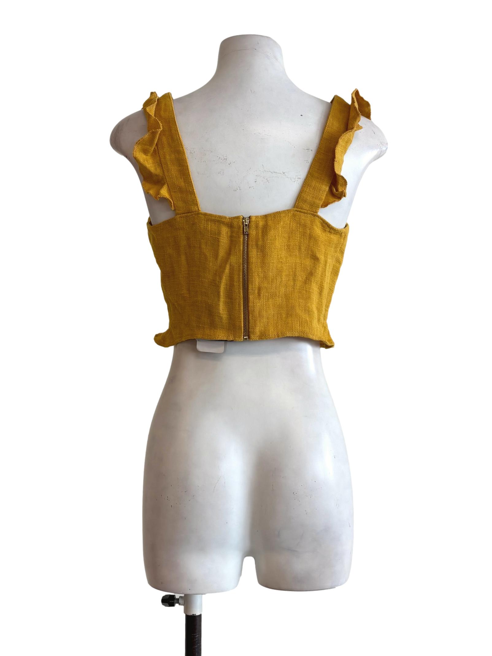 Mustard Yellow Linen Cami Top