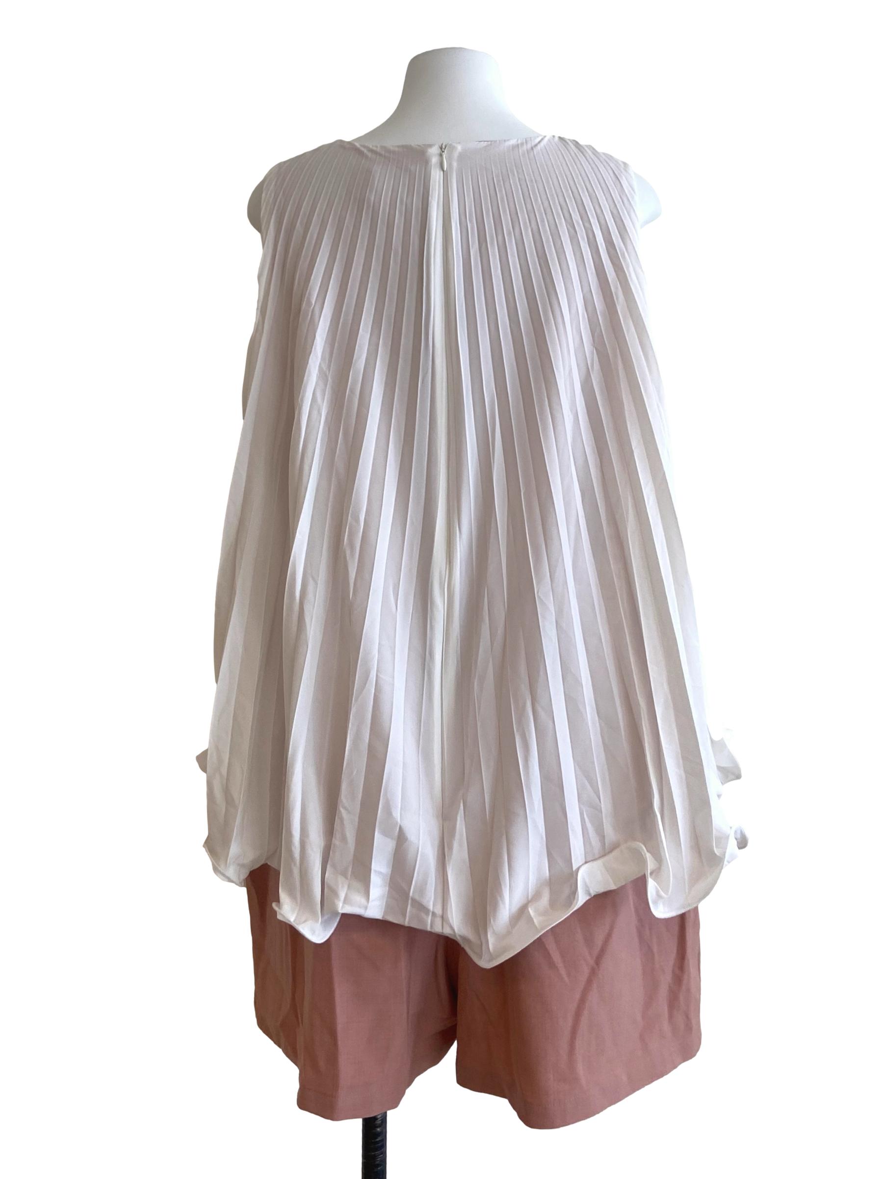 Pink & White Accordion Romper
