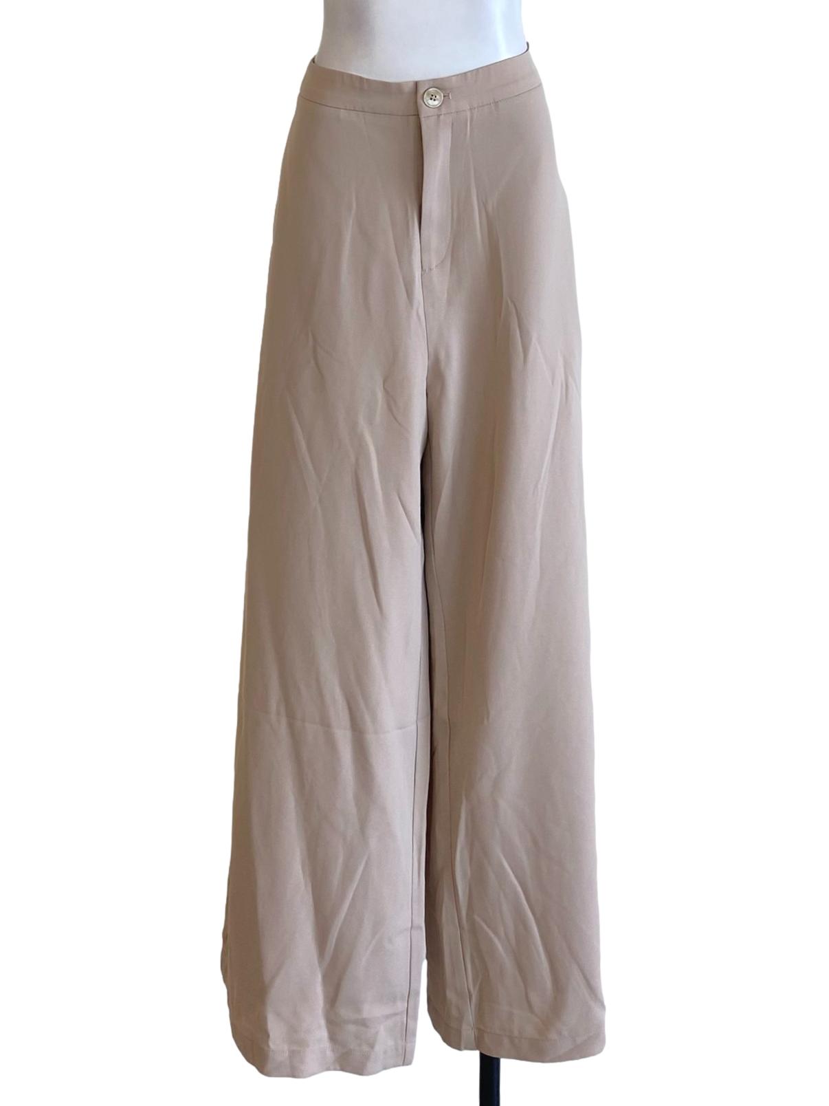 Light Cedar Brown Buttoned Waist Loose Pants
