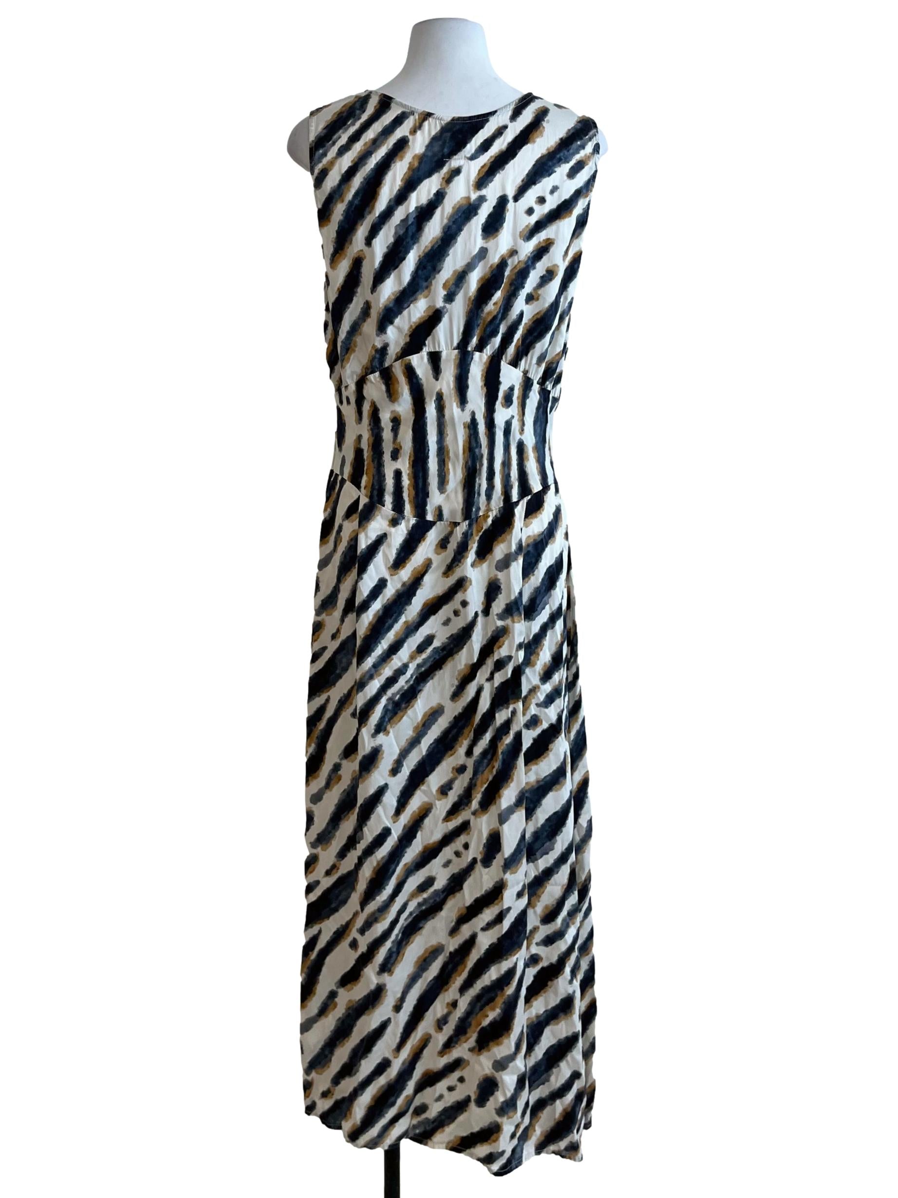 White Awning Stripe A-Line Dress