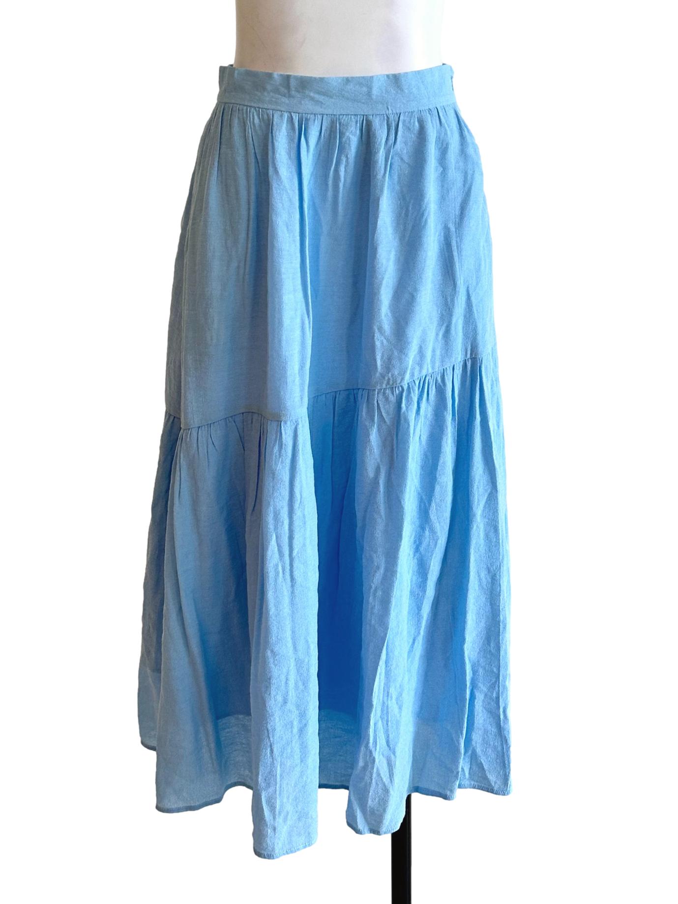 Light Blue Textured Skirt