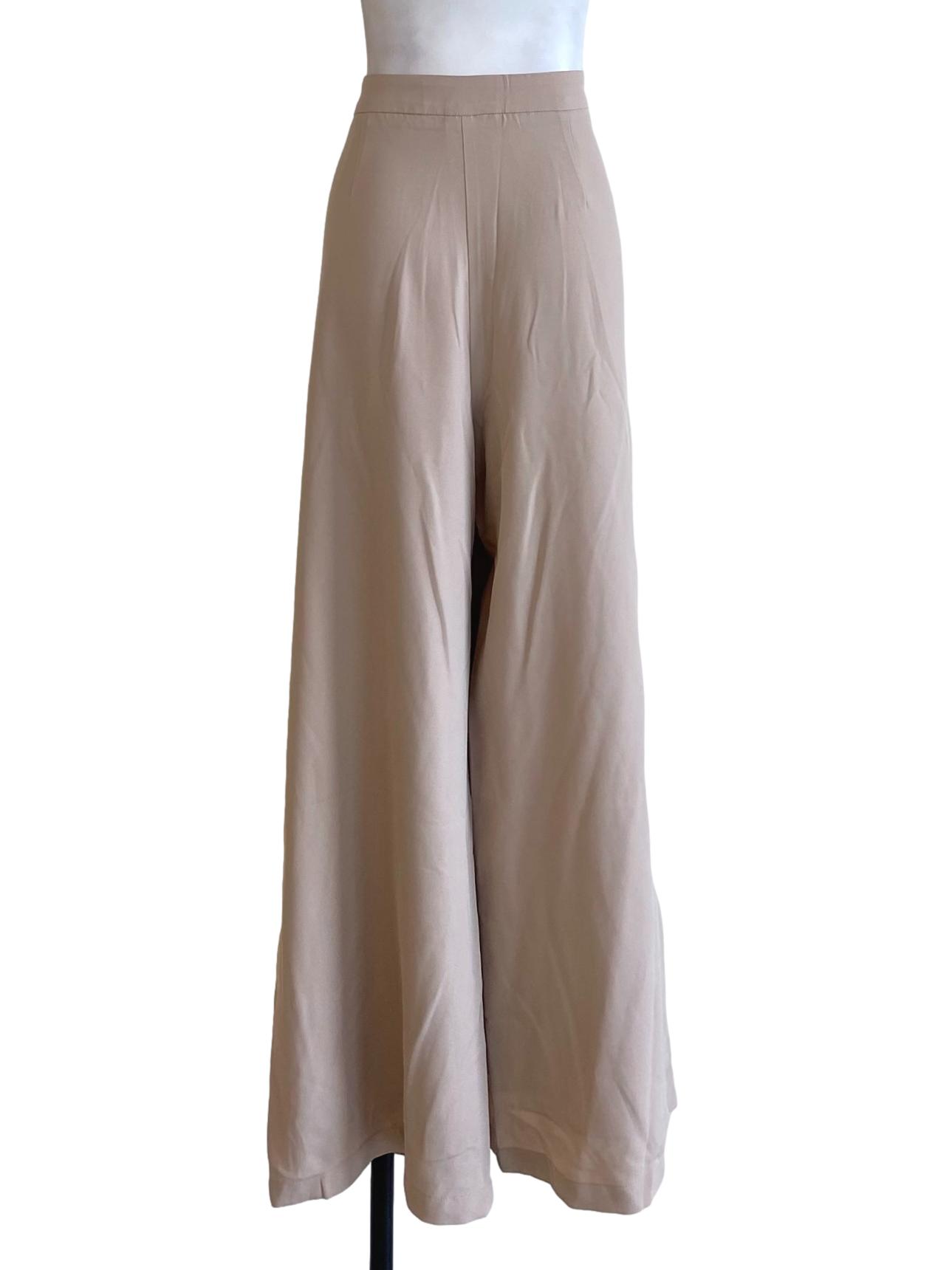 Light Cedar Brown Buttoned Waist Loose Pants