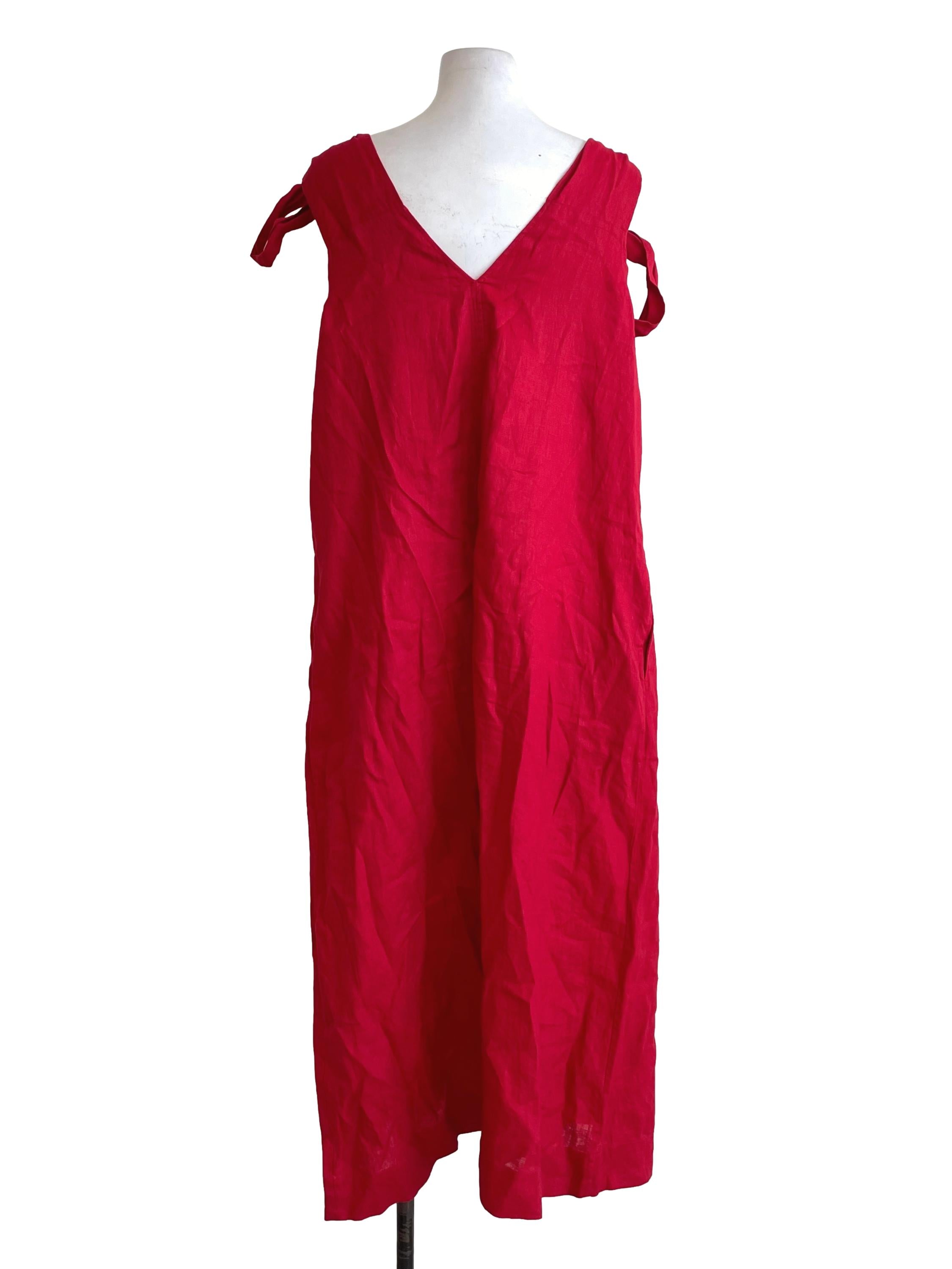 Apple Red Tie Bow Baggy Dress