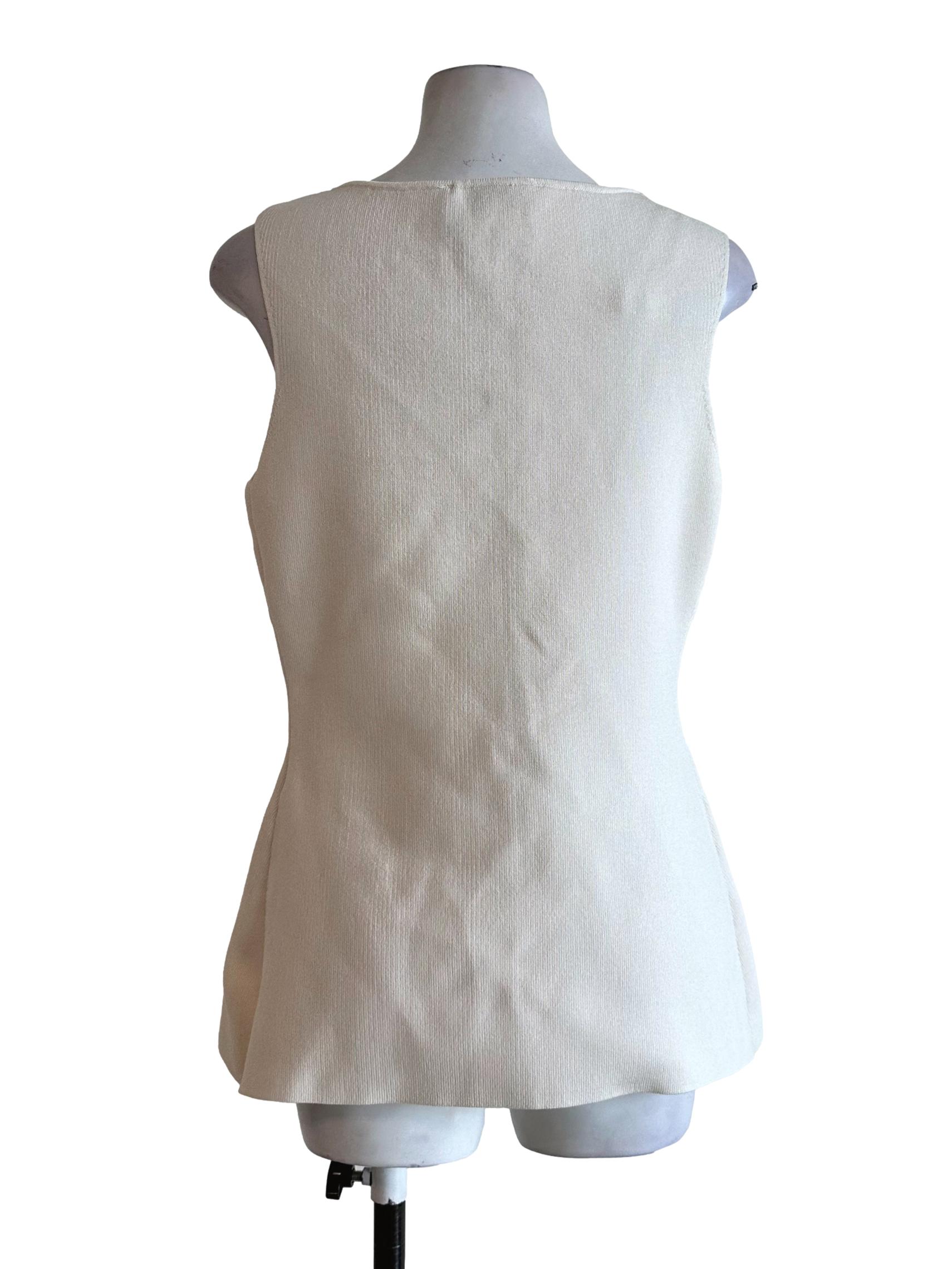 Daisy White Knit Sleeveless Top