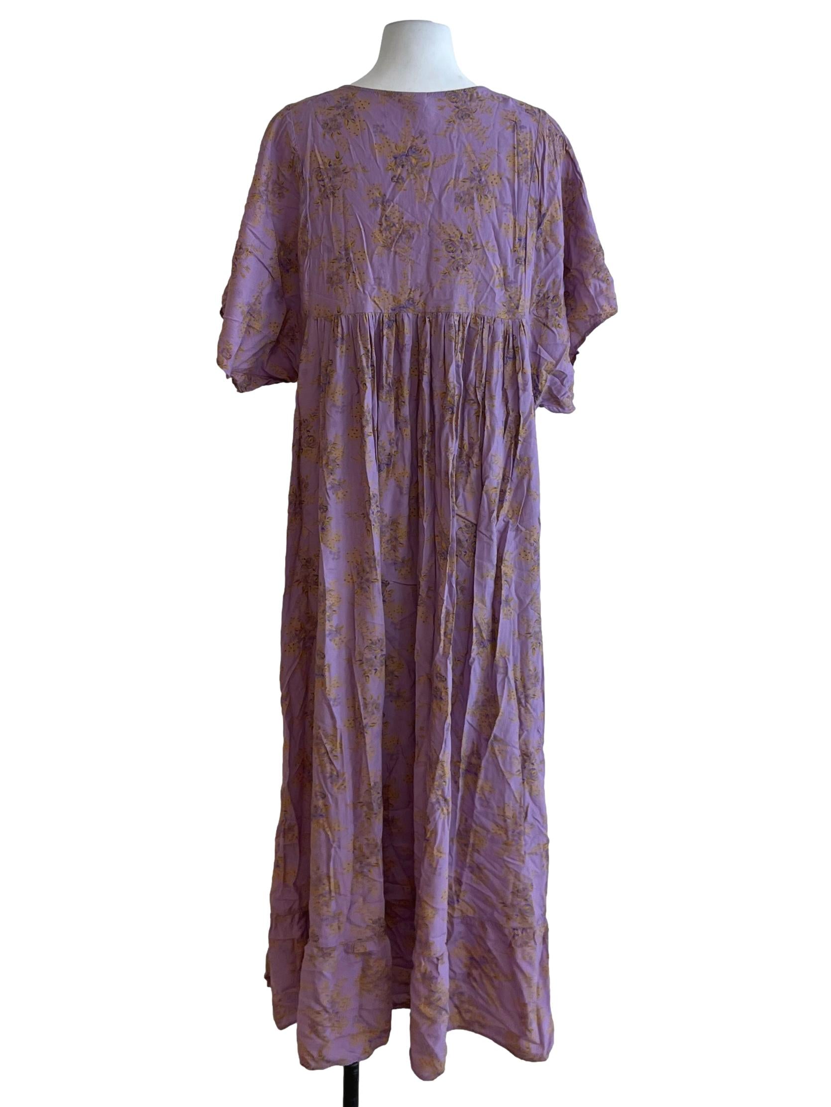 Lilac Purple Floral Empire Dress