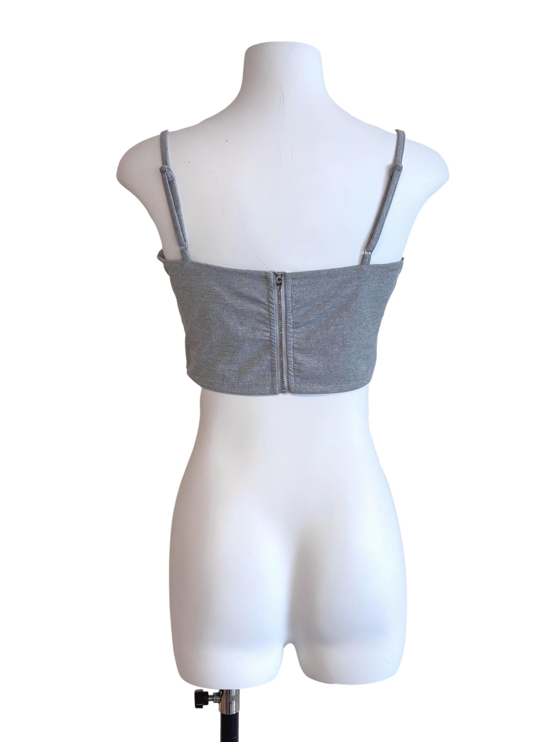 Cloud Grey Padded Cami Cropped Top YHF