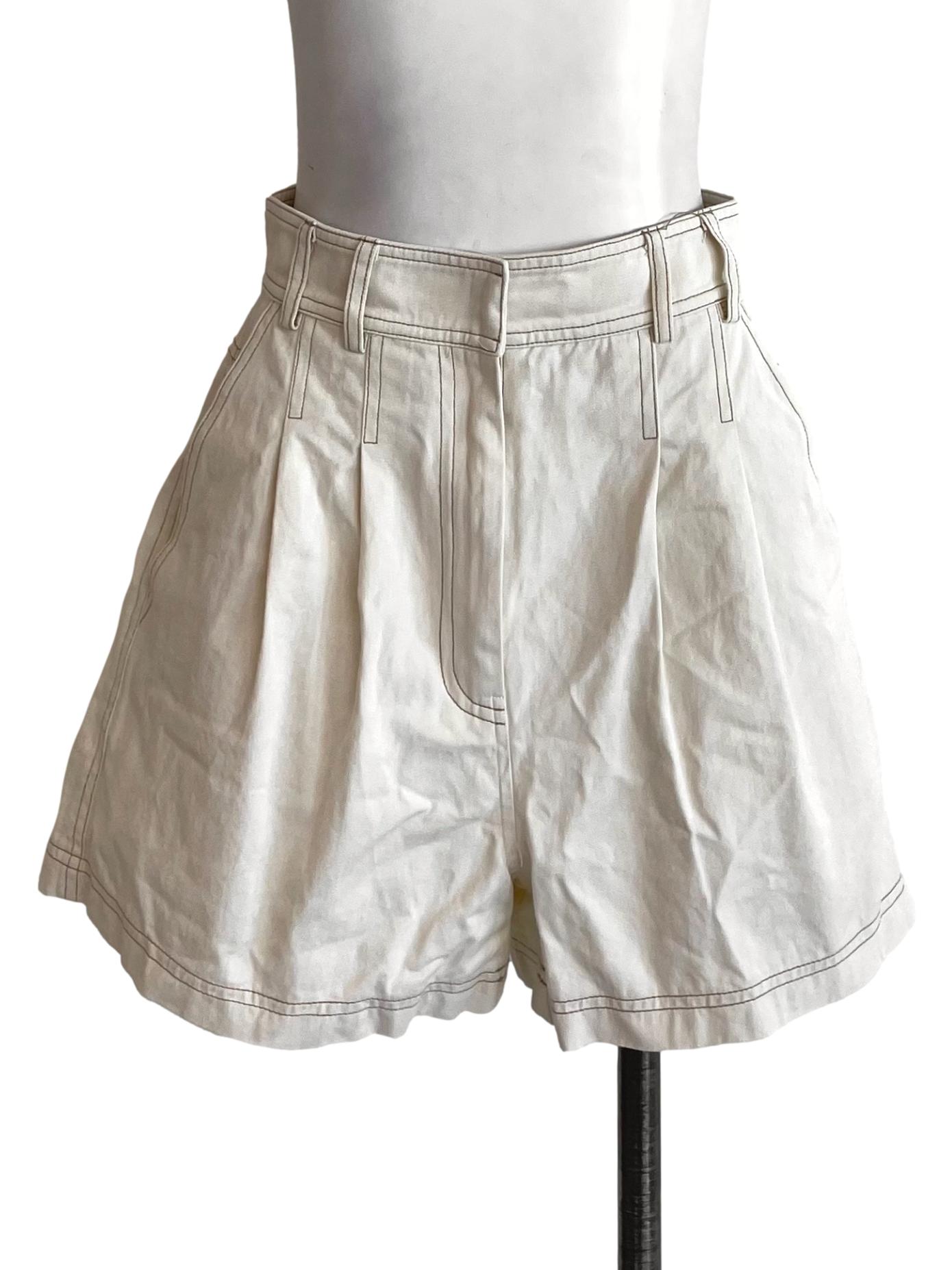 Contrast Stitch Cotton Shorts OSN