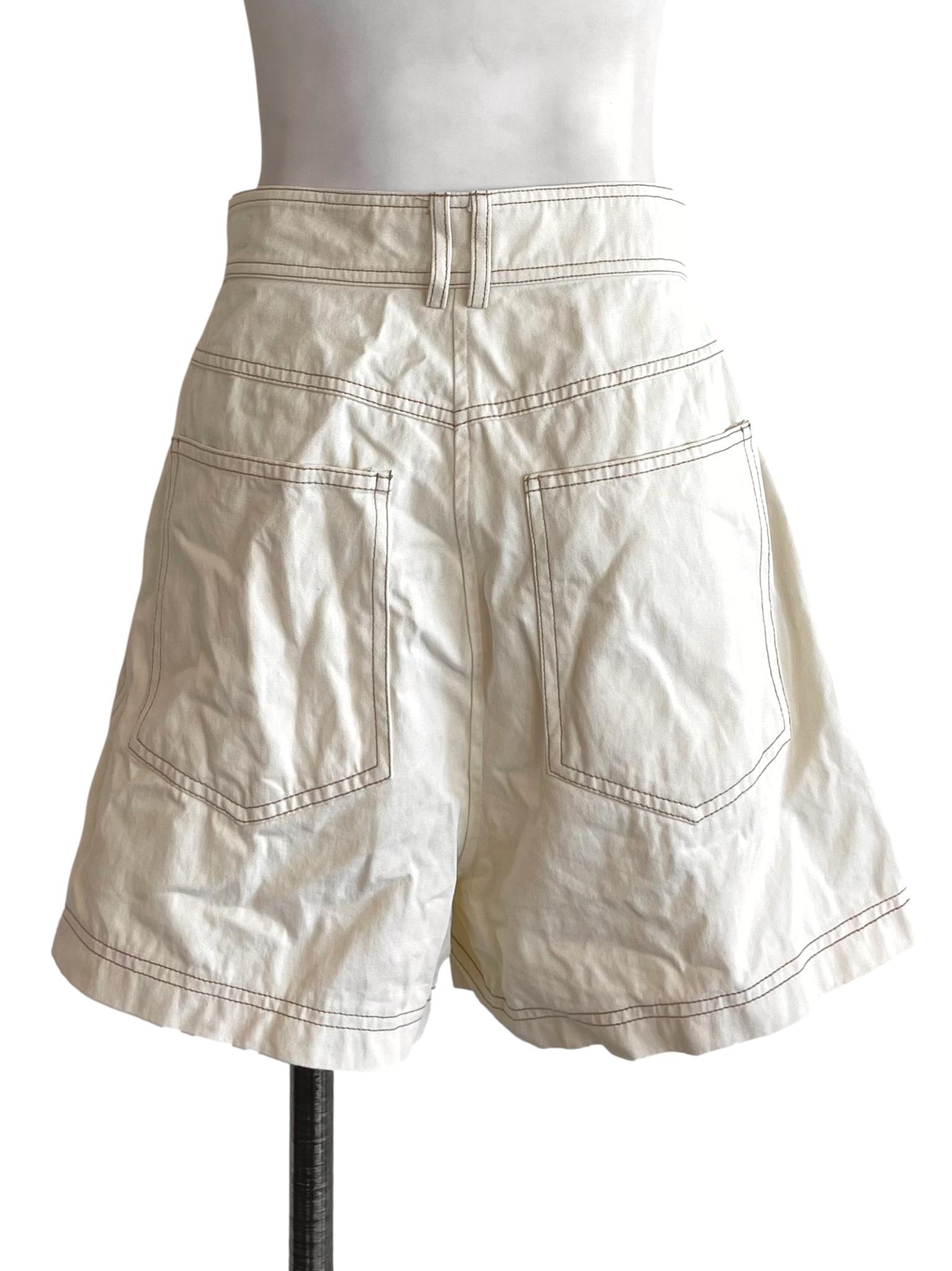 Contrast Stitch Cotton Shorts OSN