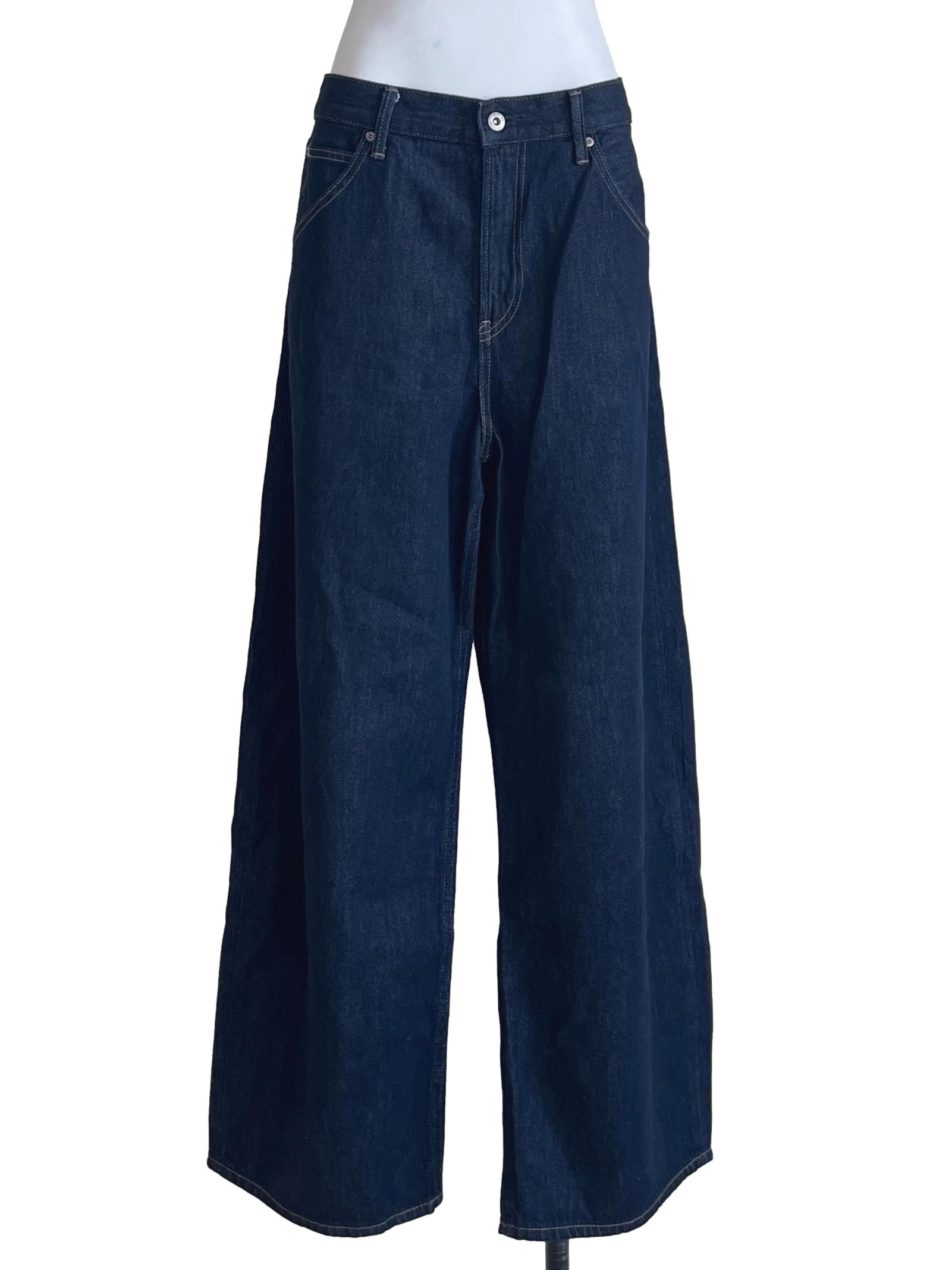 Denim Blue Wide Leg Jeans