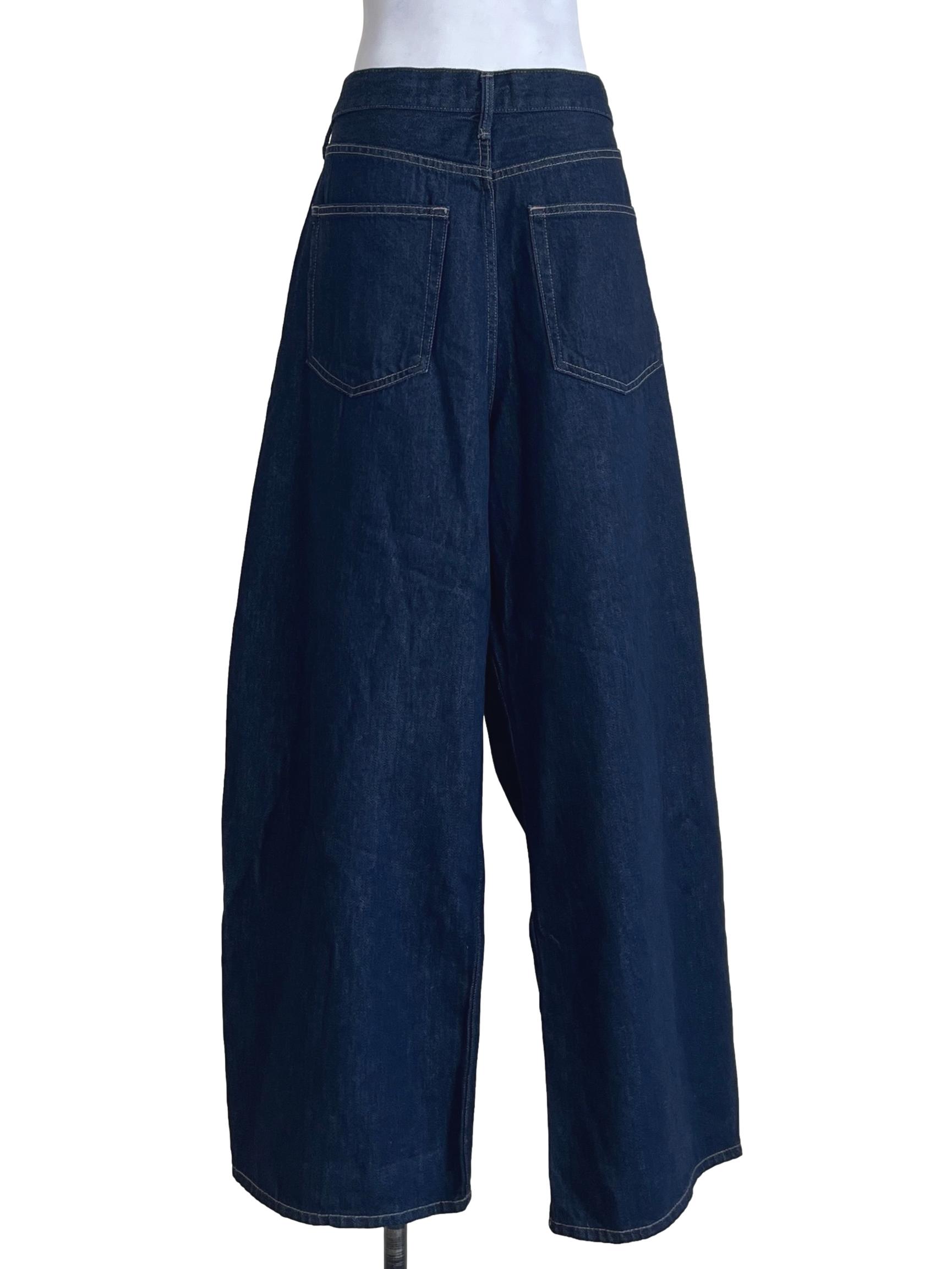 Denim Blue Wide Leg Jeans