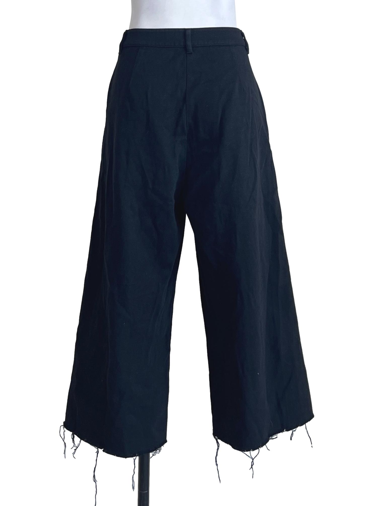 Ink Black Raw Hem Jeans