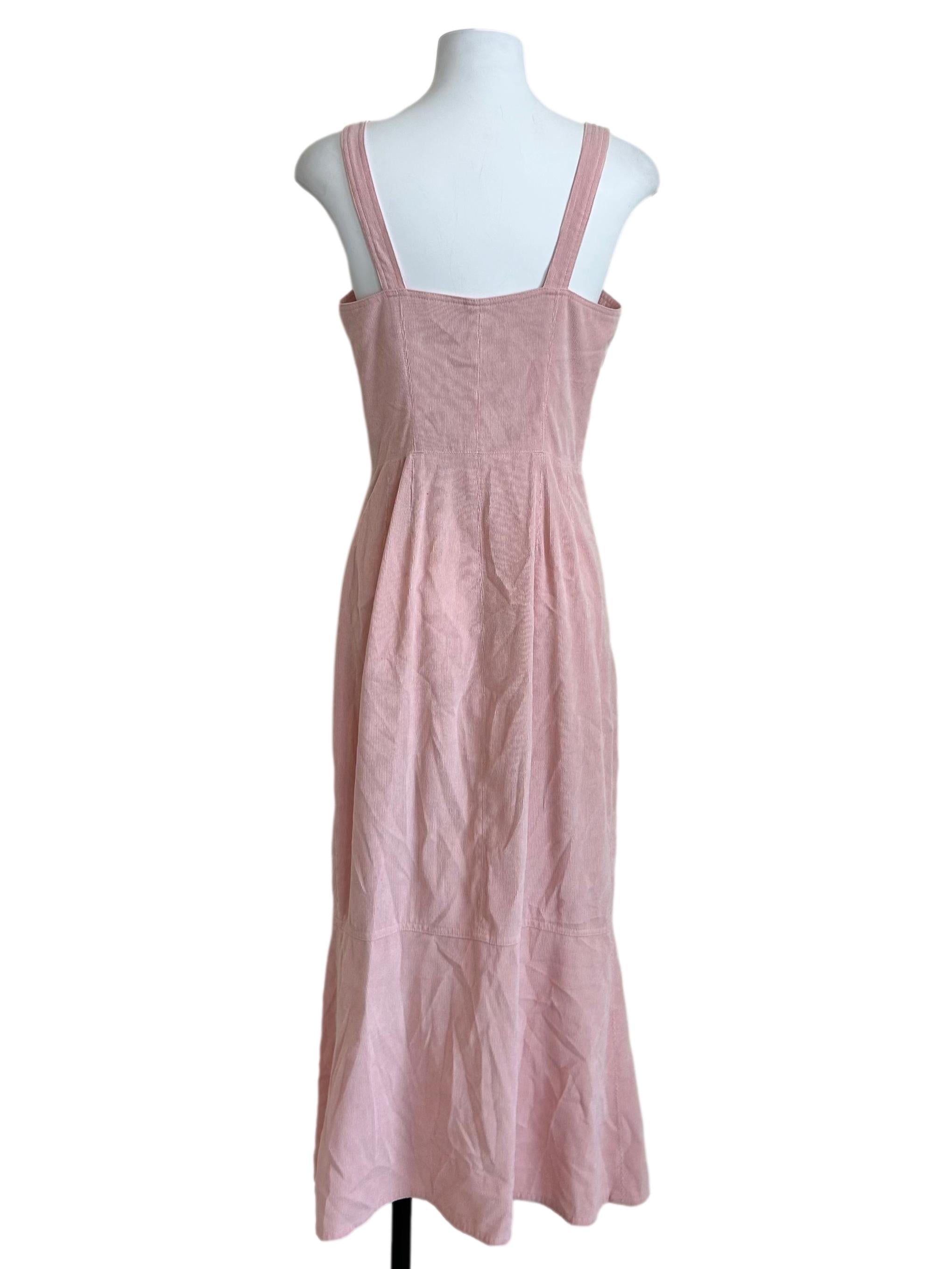 Blush Pink Button Down Corduroy Dress