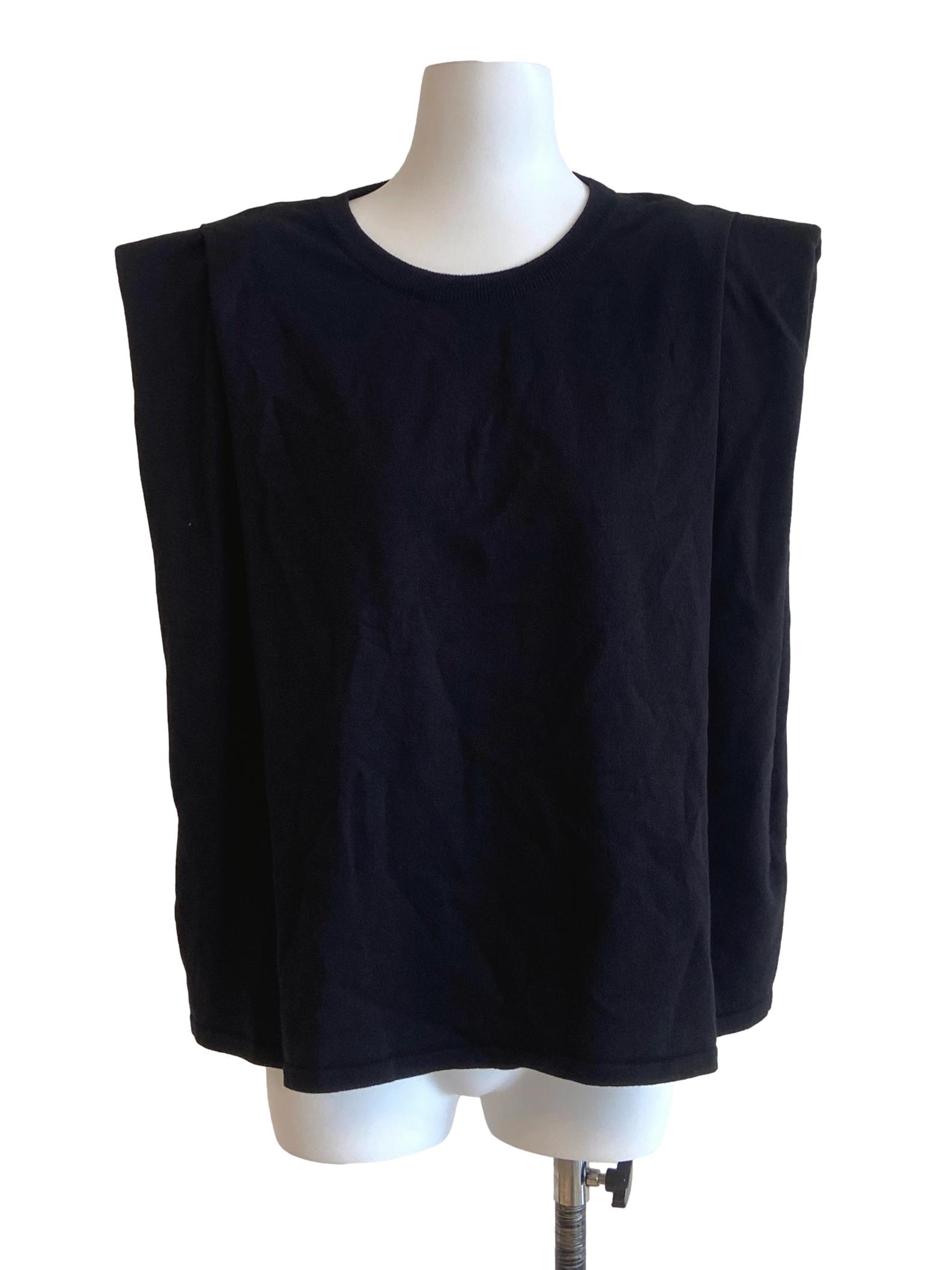 Black Twill Sleeveless Top LB
