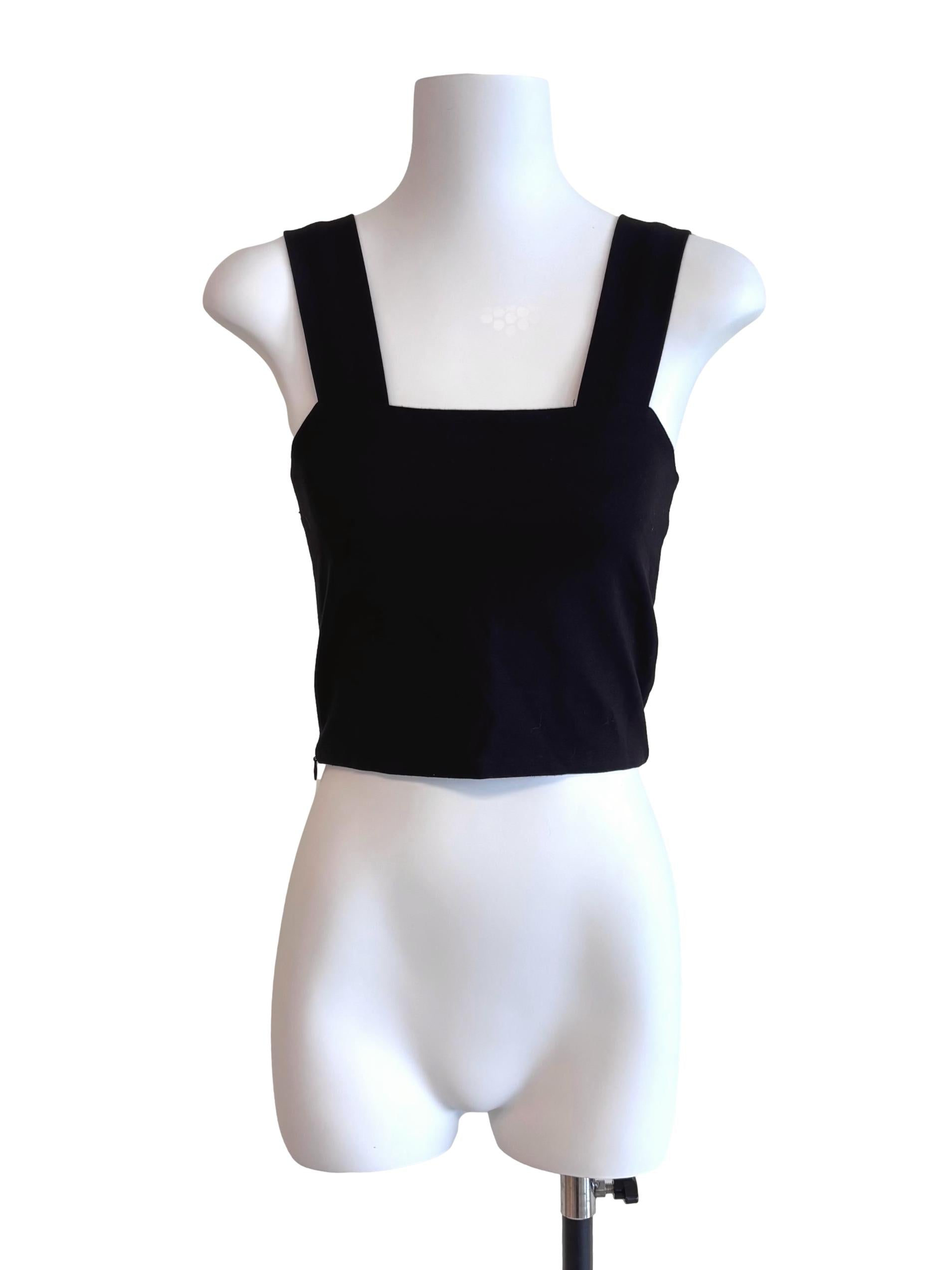 Jet Black Square Neck Crop Top TTR