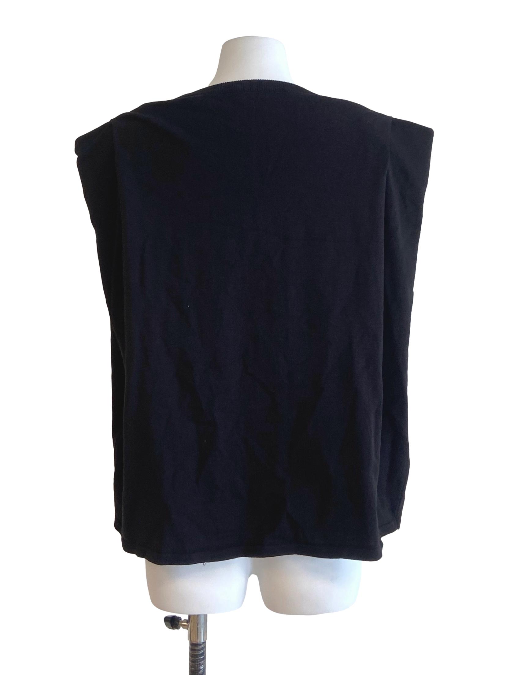 Black Twill Sleeveless Top LB