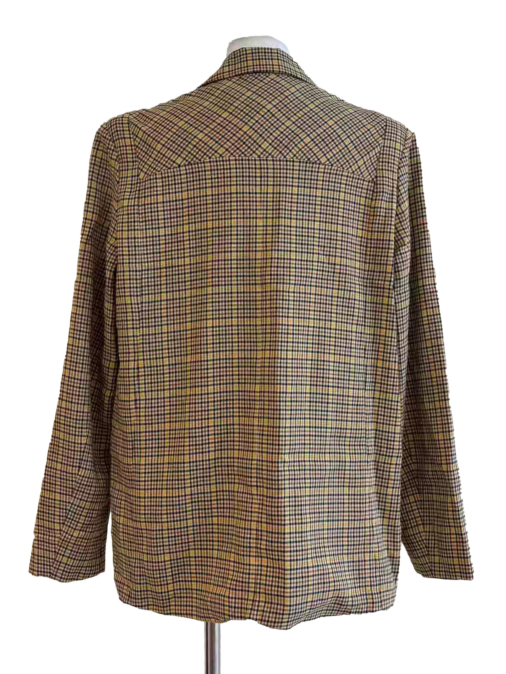 Buff Brown Plaid Blazer