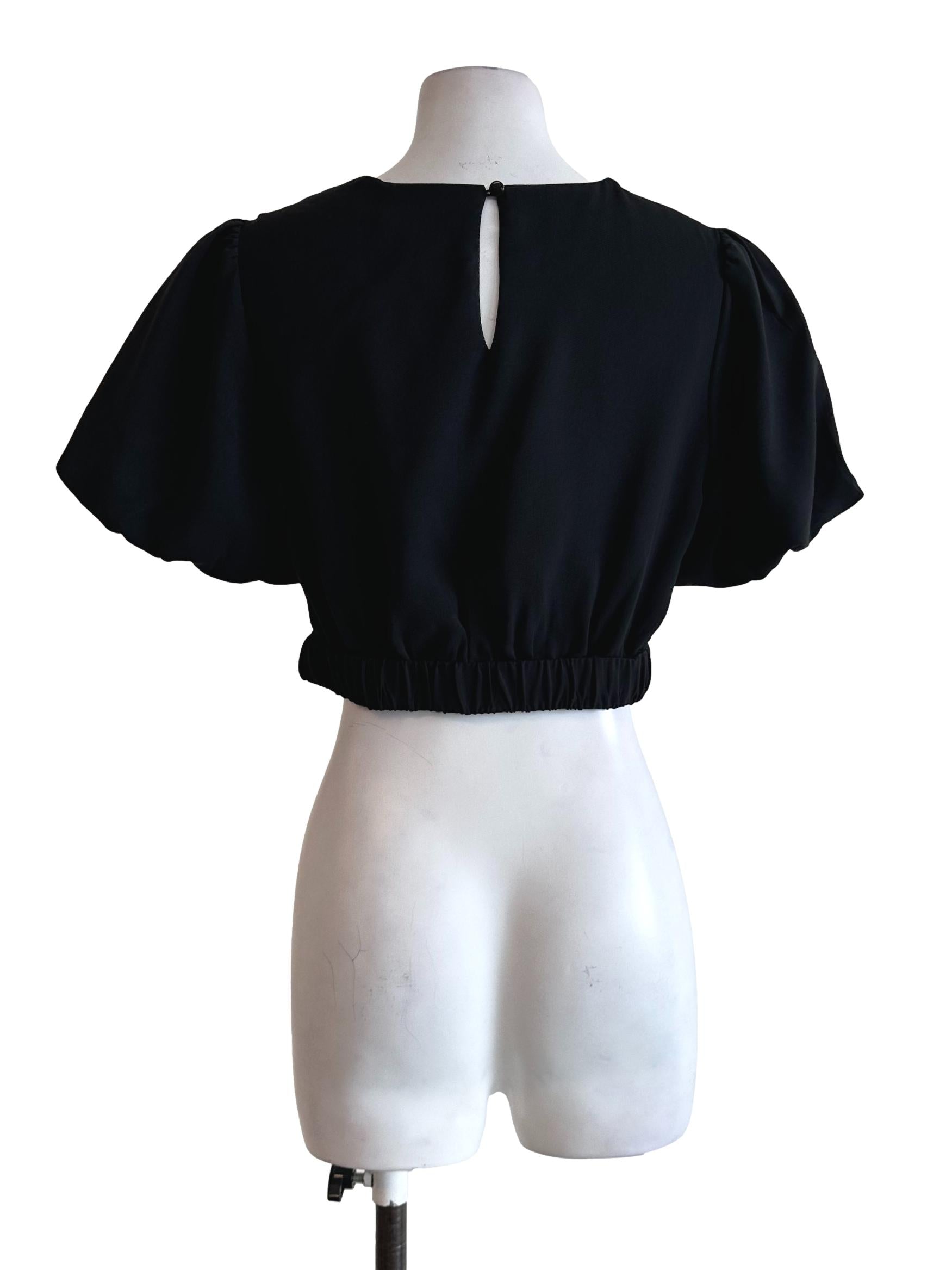 Black Round Neck Top