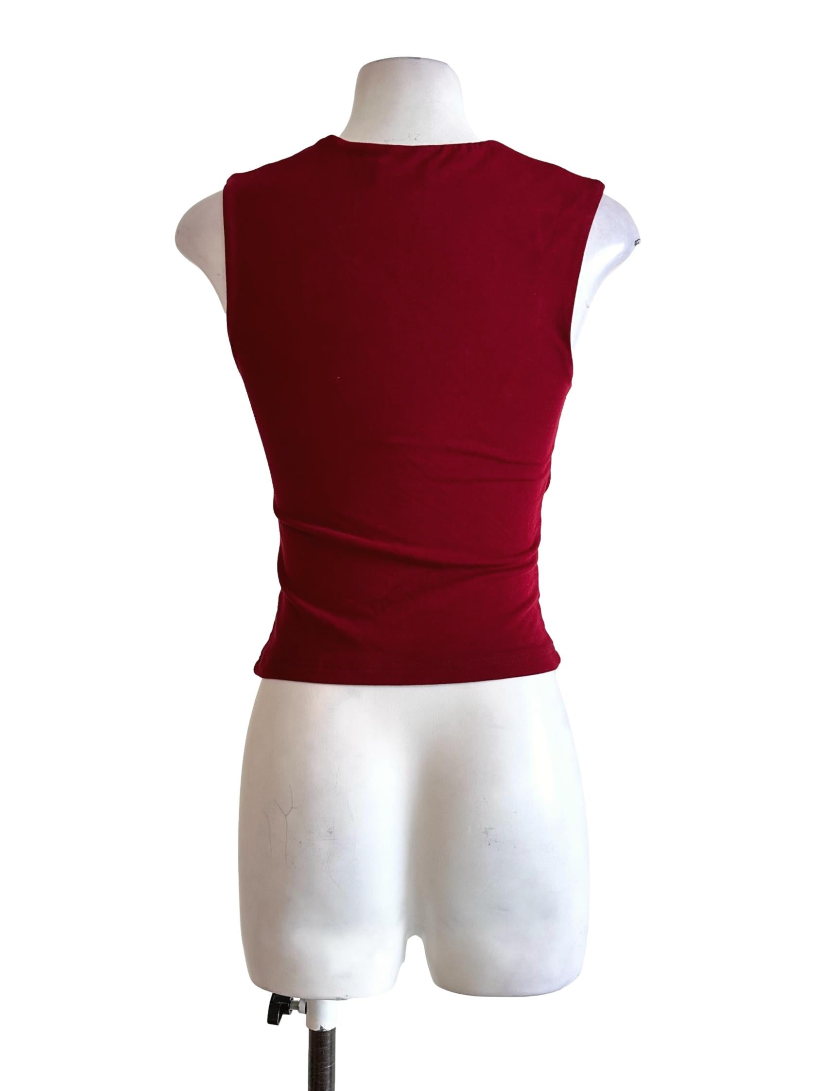 Cherry Red Padded Sleeveless Top