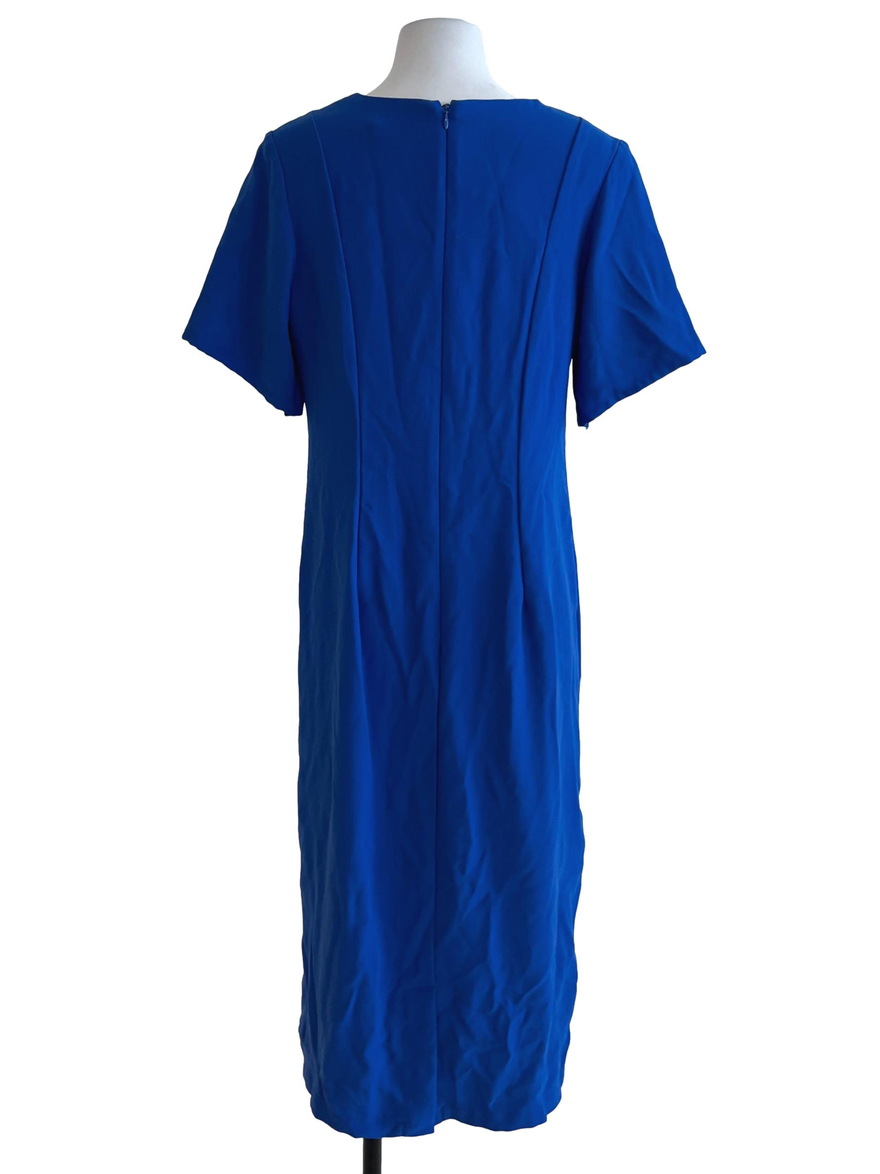 Azure Jewel Neckline Empire Dress