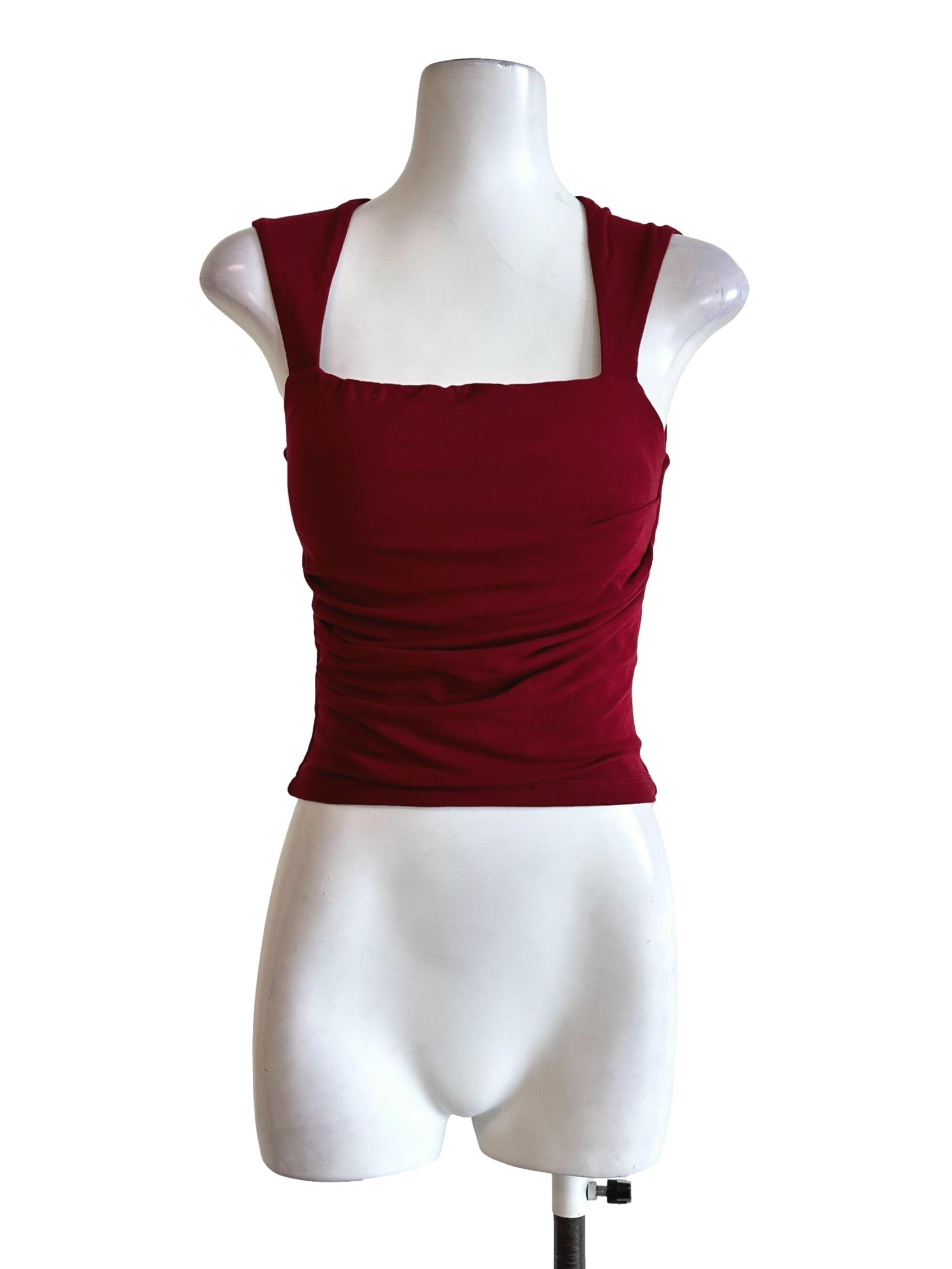 Cherry Red Padded Sleeveless Top