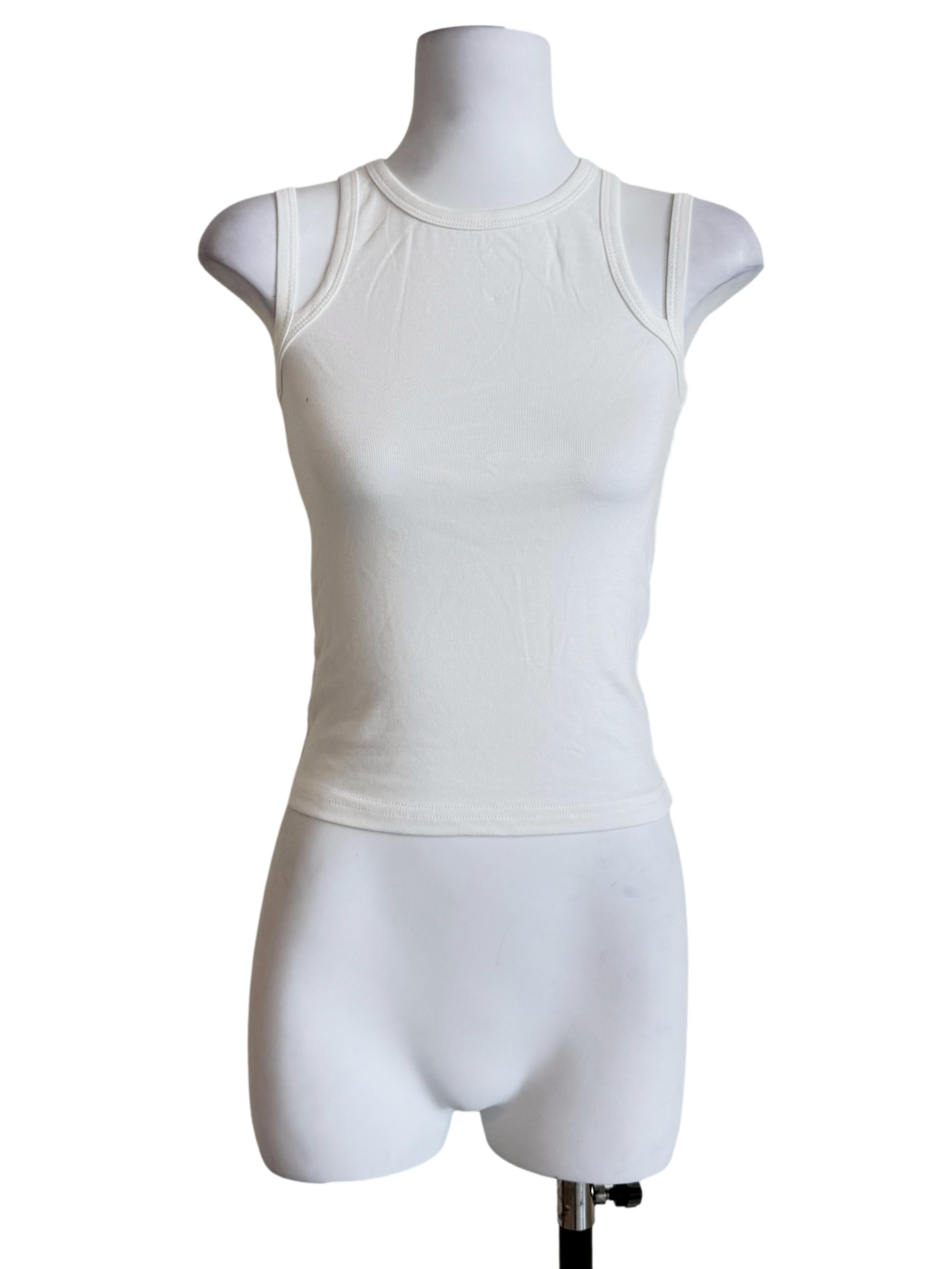 White Jayla Double Strap Tank Top