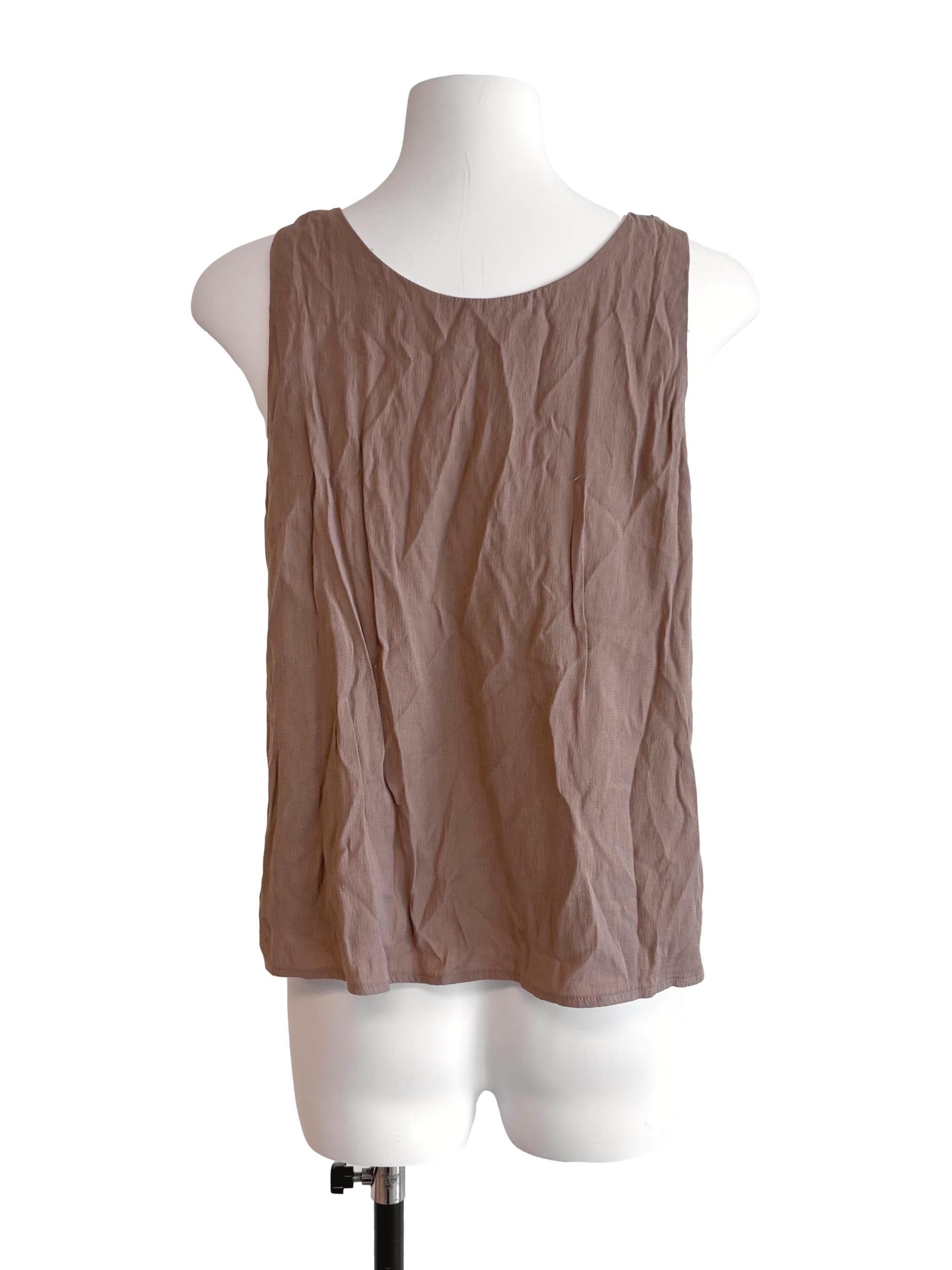Tawny Brown Tie Strap Top TCL