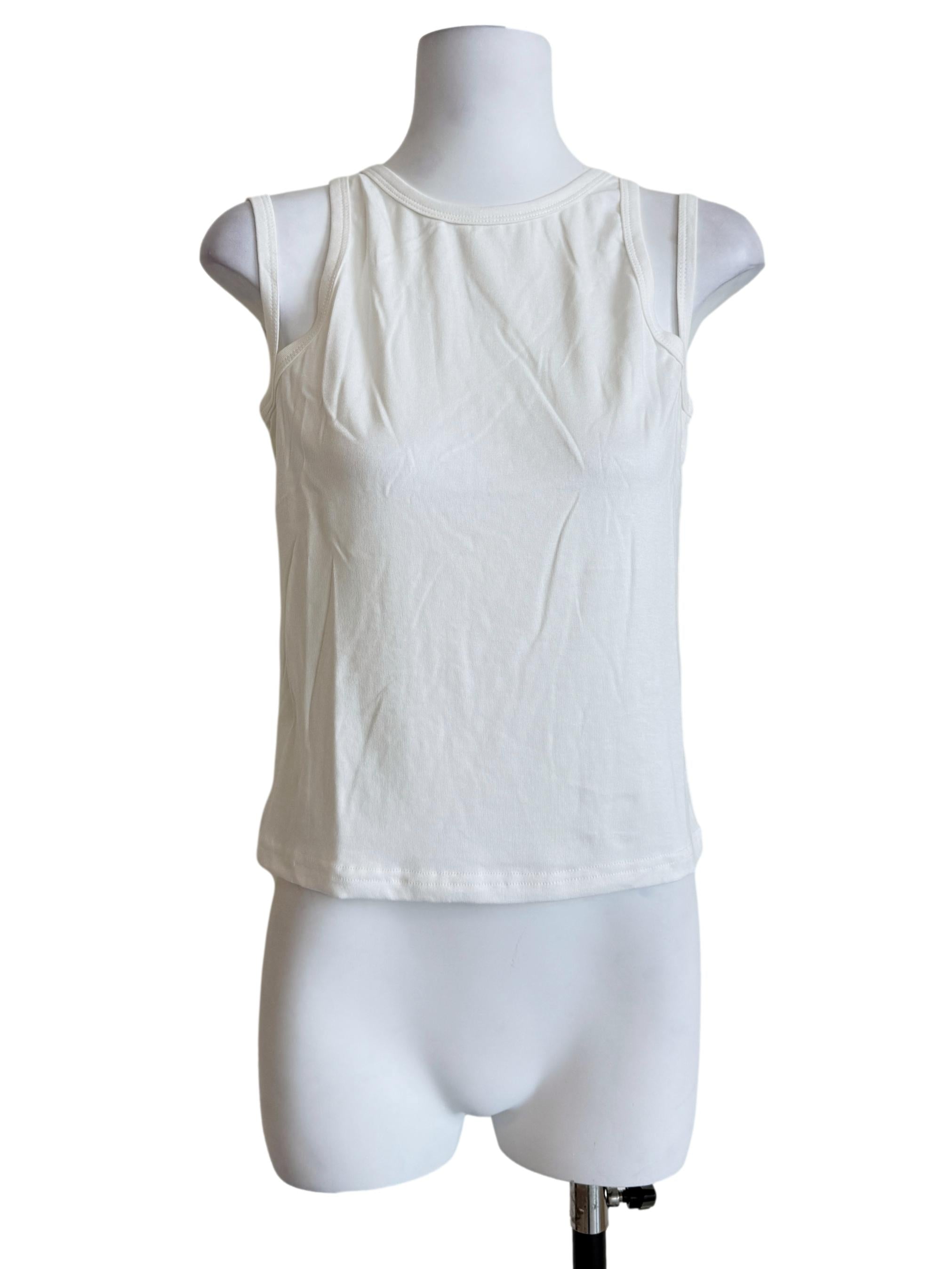 White Jayla Double Strap Tank Top