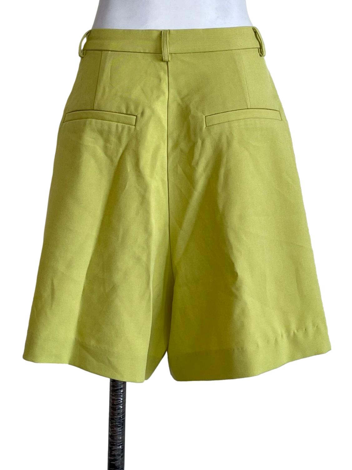 Lime Green Pleated Shorts