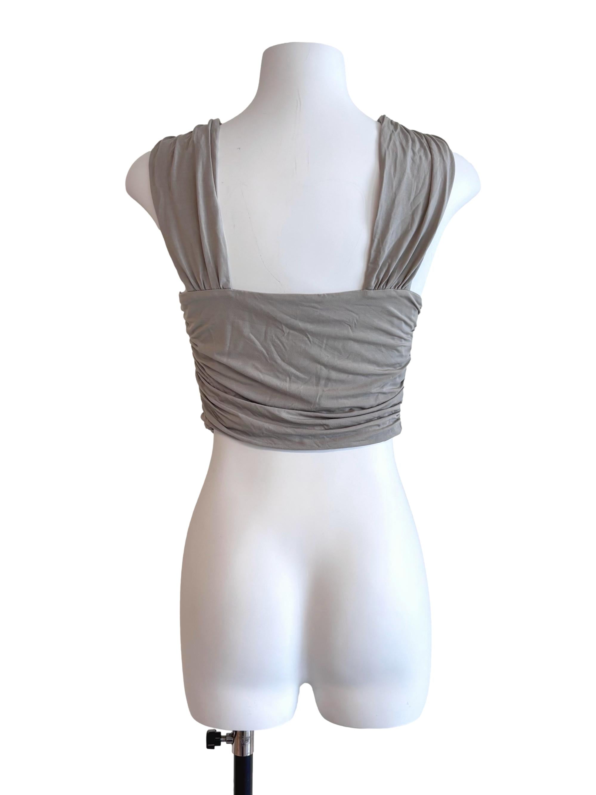 Cloud Grey Queen Anne Crop Top