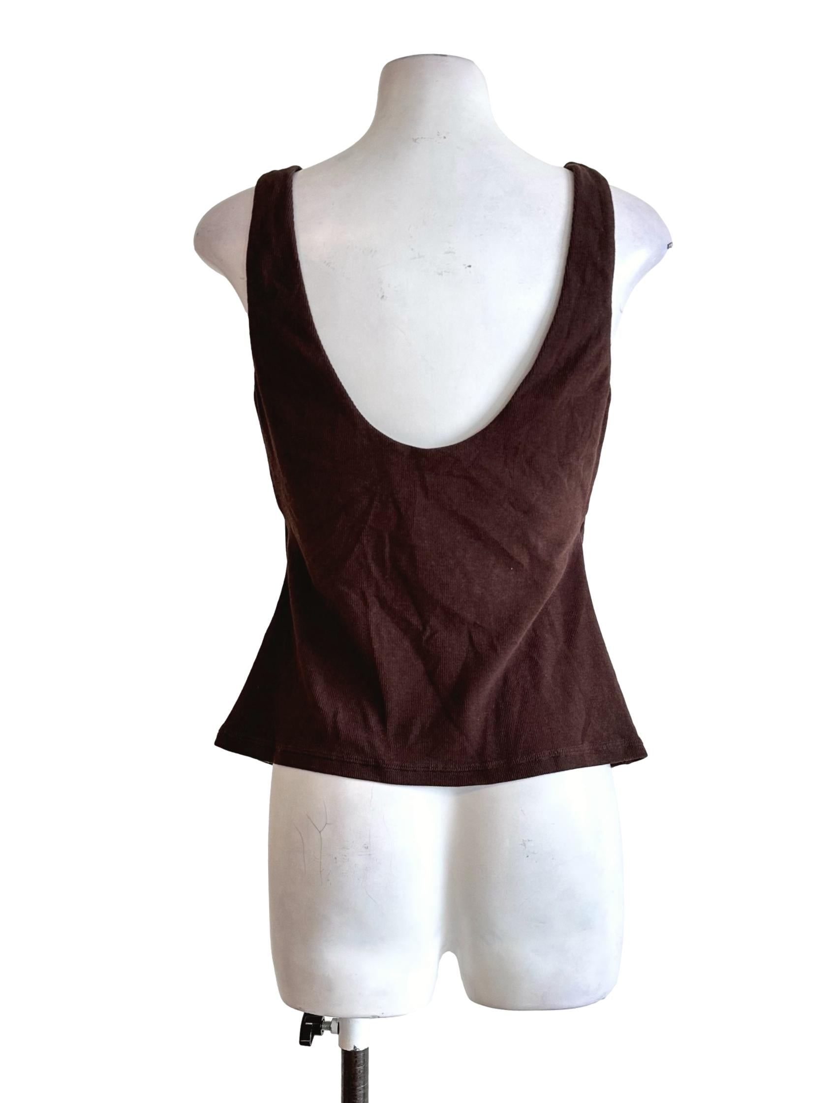 Chocolate Brown Padded Sleeveless Top LB
