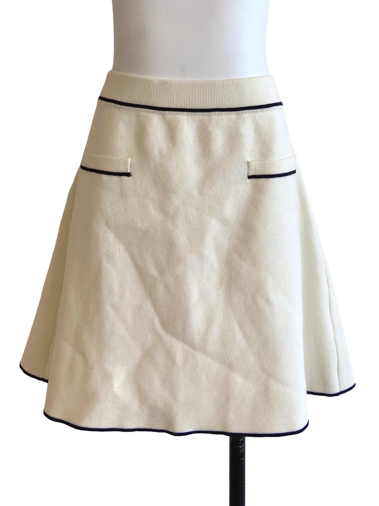 White Twill A-Line Mini Skirt LB