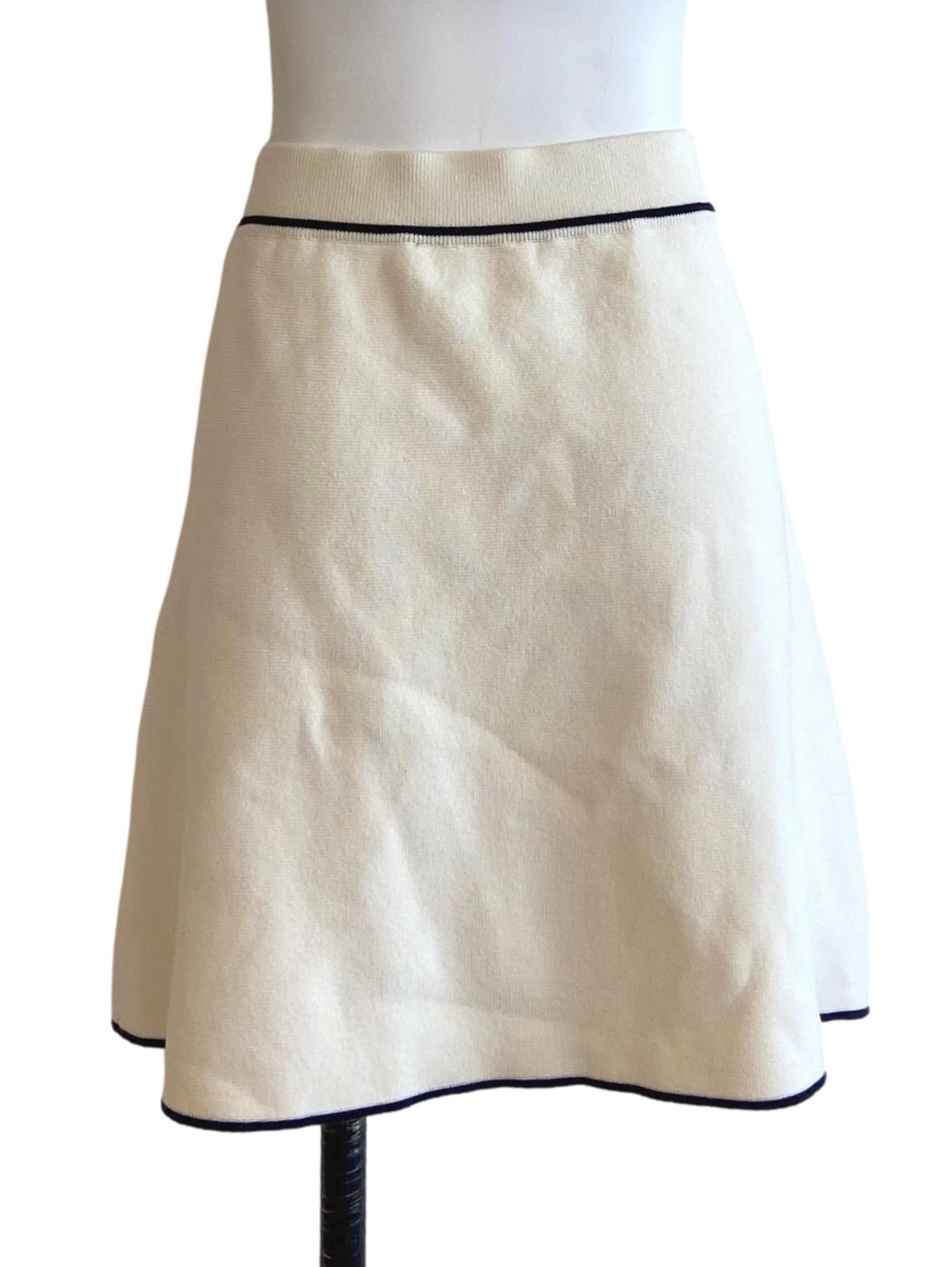 White Twill A-Line Mini Skirt LB