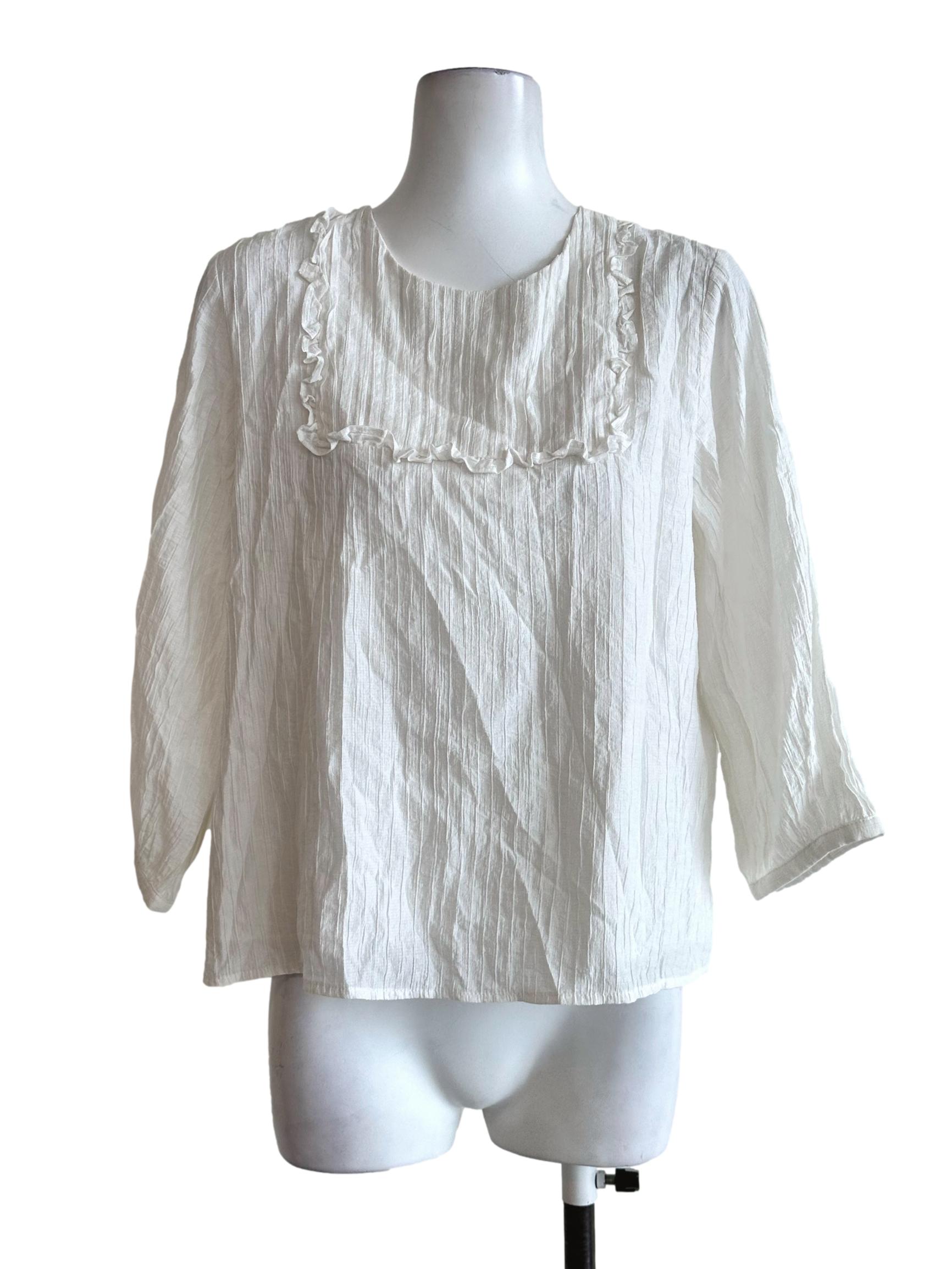 Alabaster White Textured Pattern Top TCL