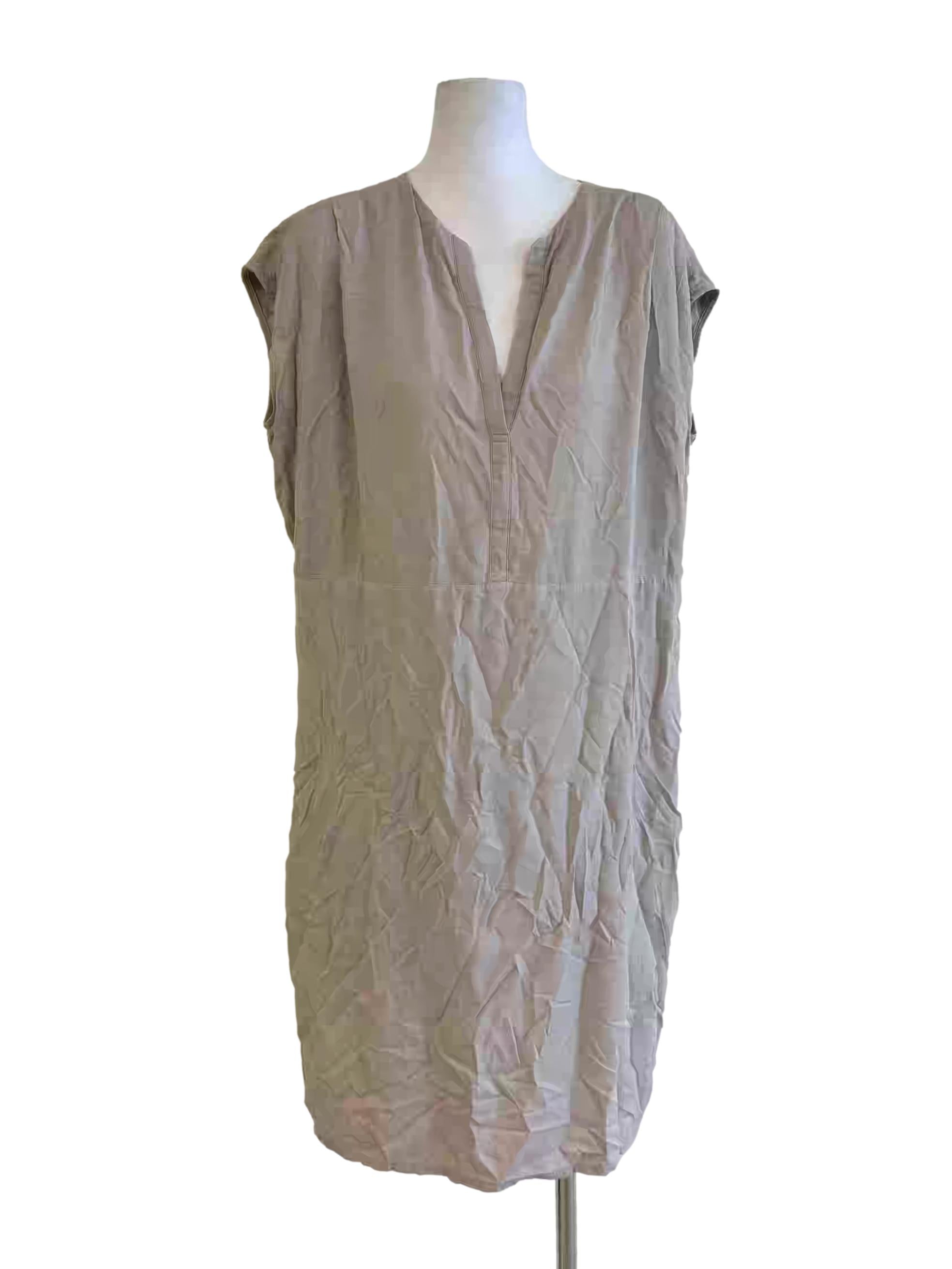 Bone Sleeveless Cotton Dress