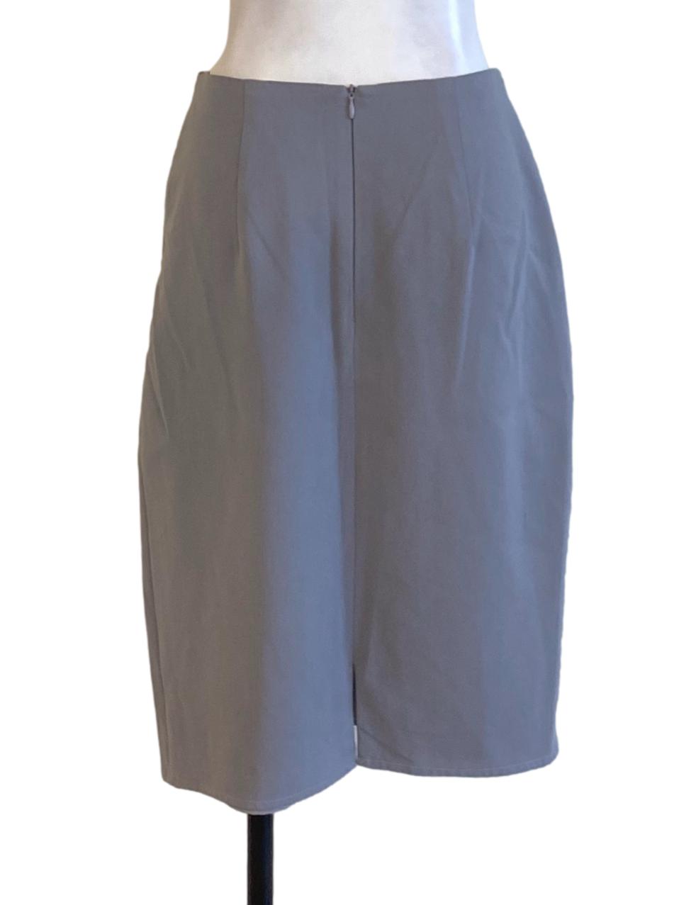 Coin Grey Twisted Bow Zip Up Sheath Skirt LB