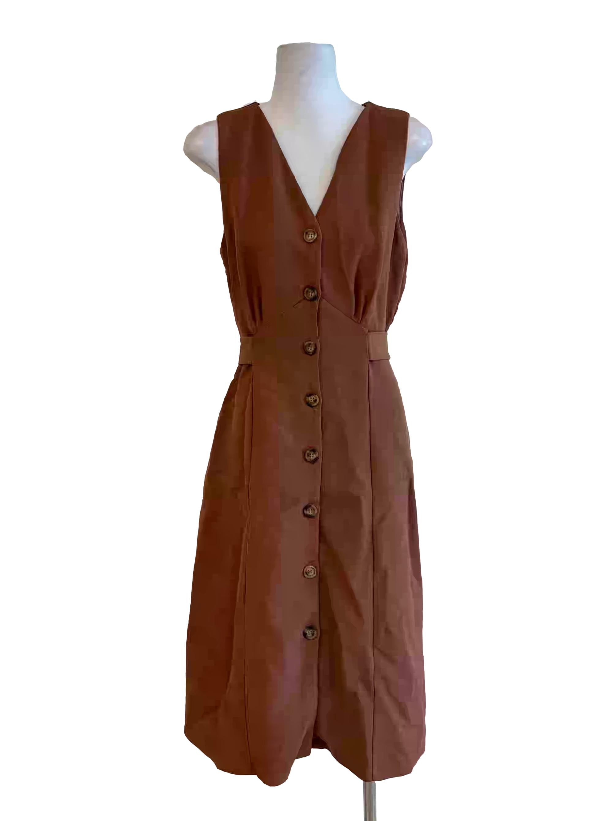 Auburn Brown Sleeveless Dress