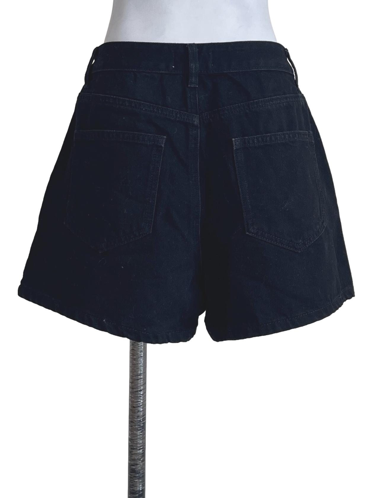 Ink Black Boyfriend Denim Shorts