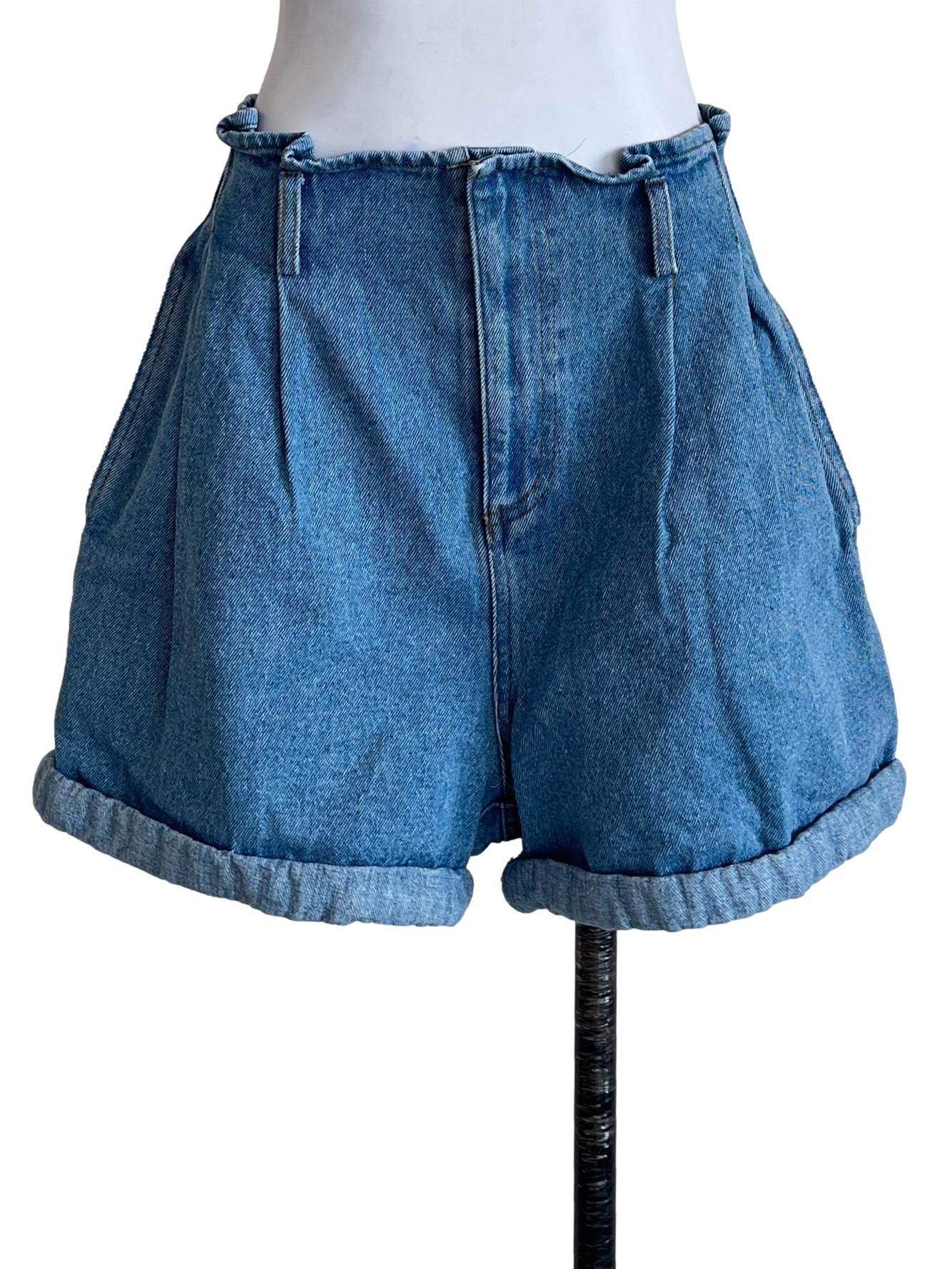 Cobalt Wash Blue Boyfriend Denim Shorts