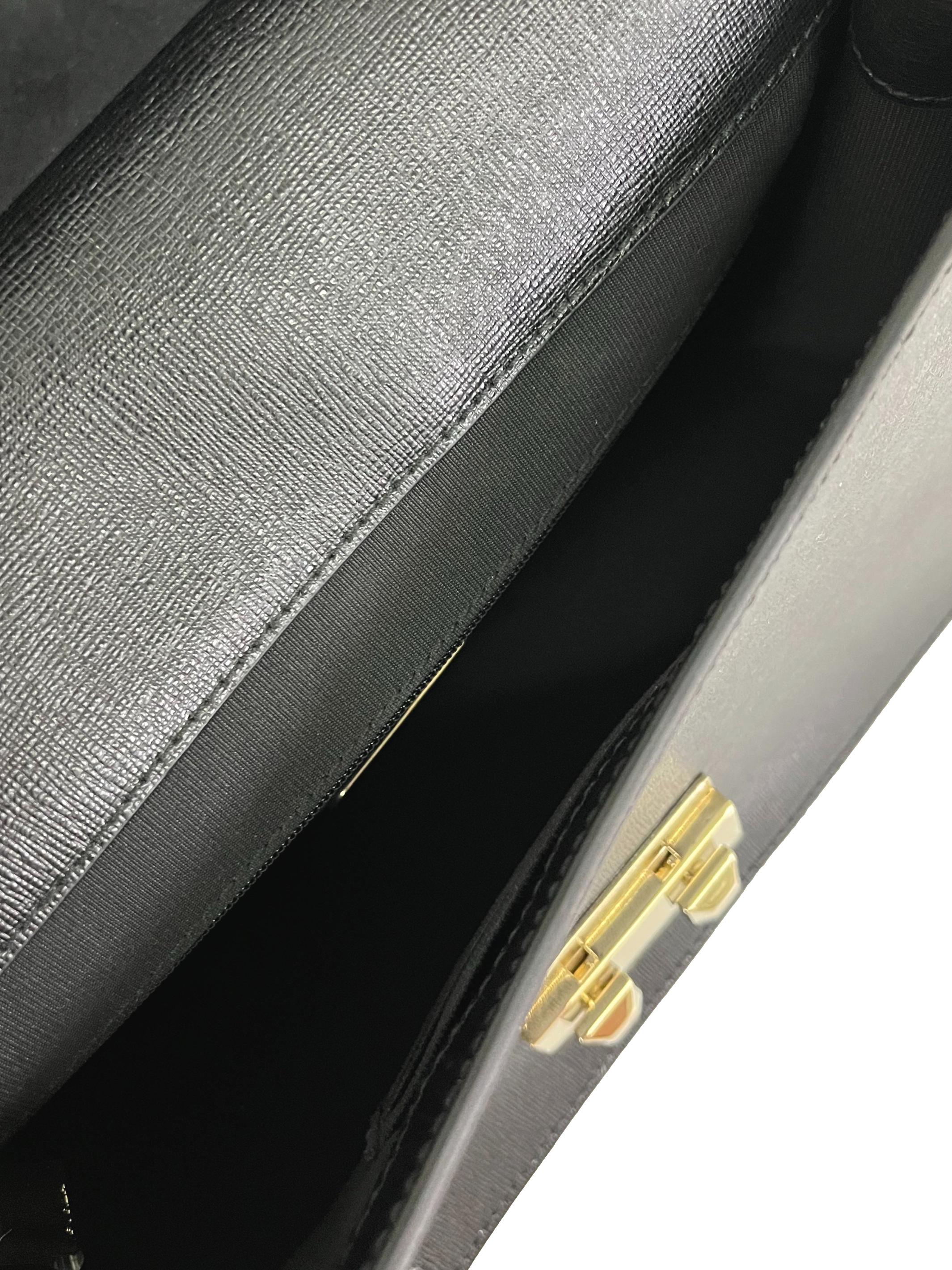 Black Pu Leather Boxy Handbag CSN