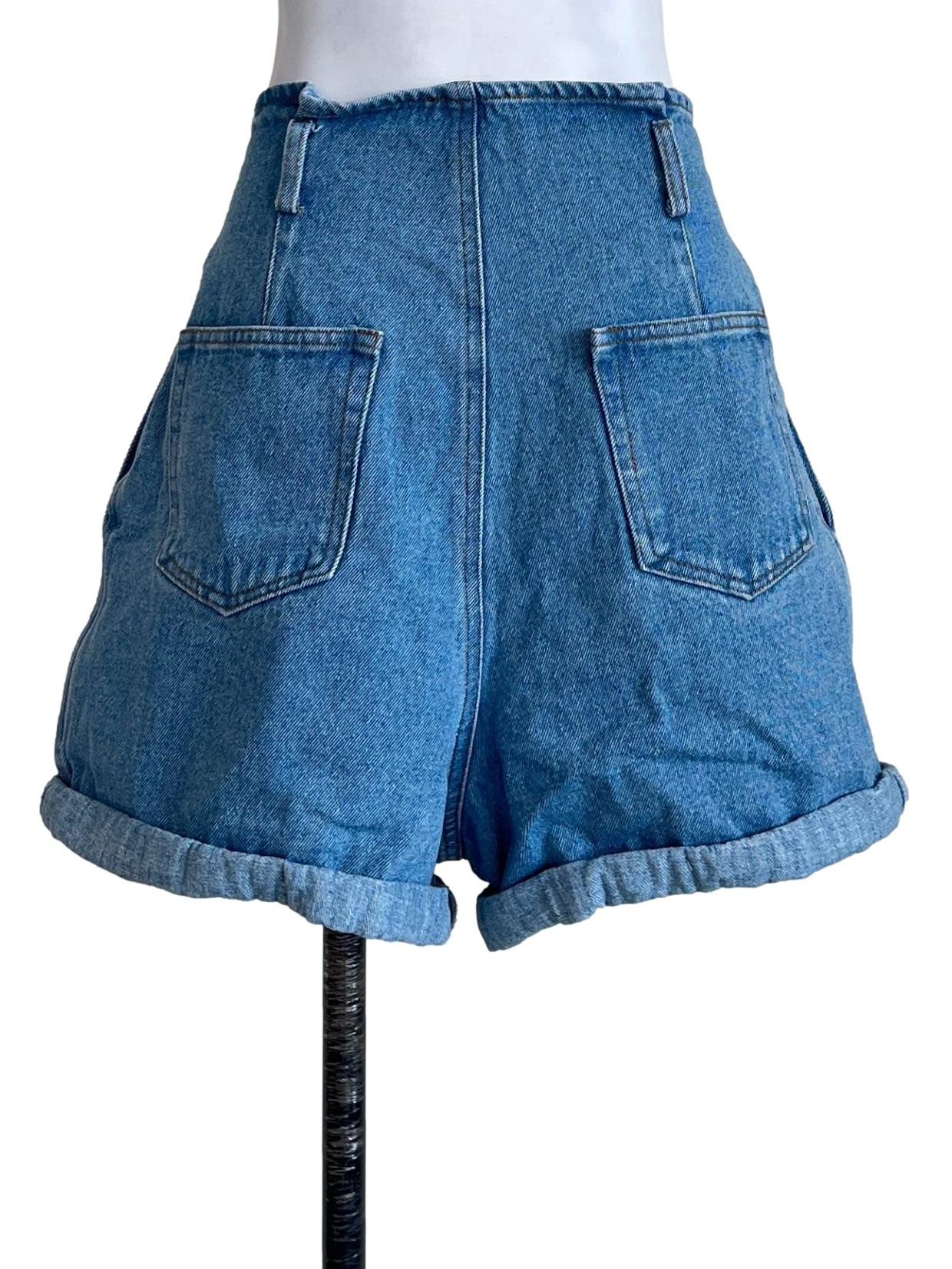 Cobalt Wash Blue Boyfriend Denim Shorts