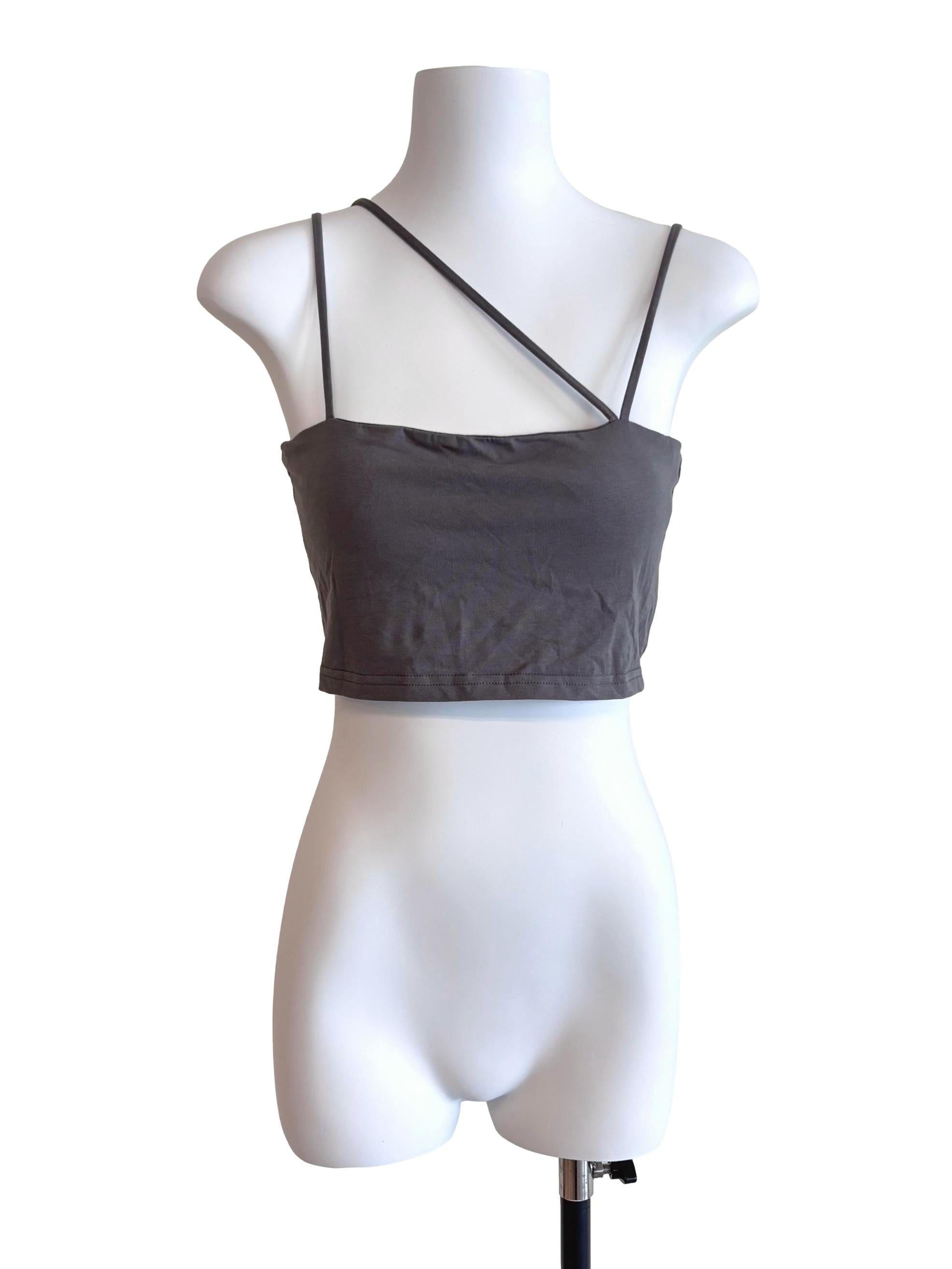 Fog Grey Strappy Crop Top TTR