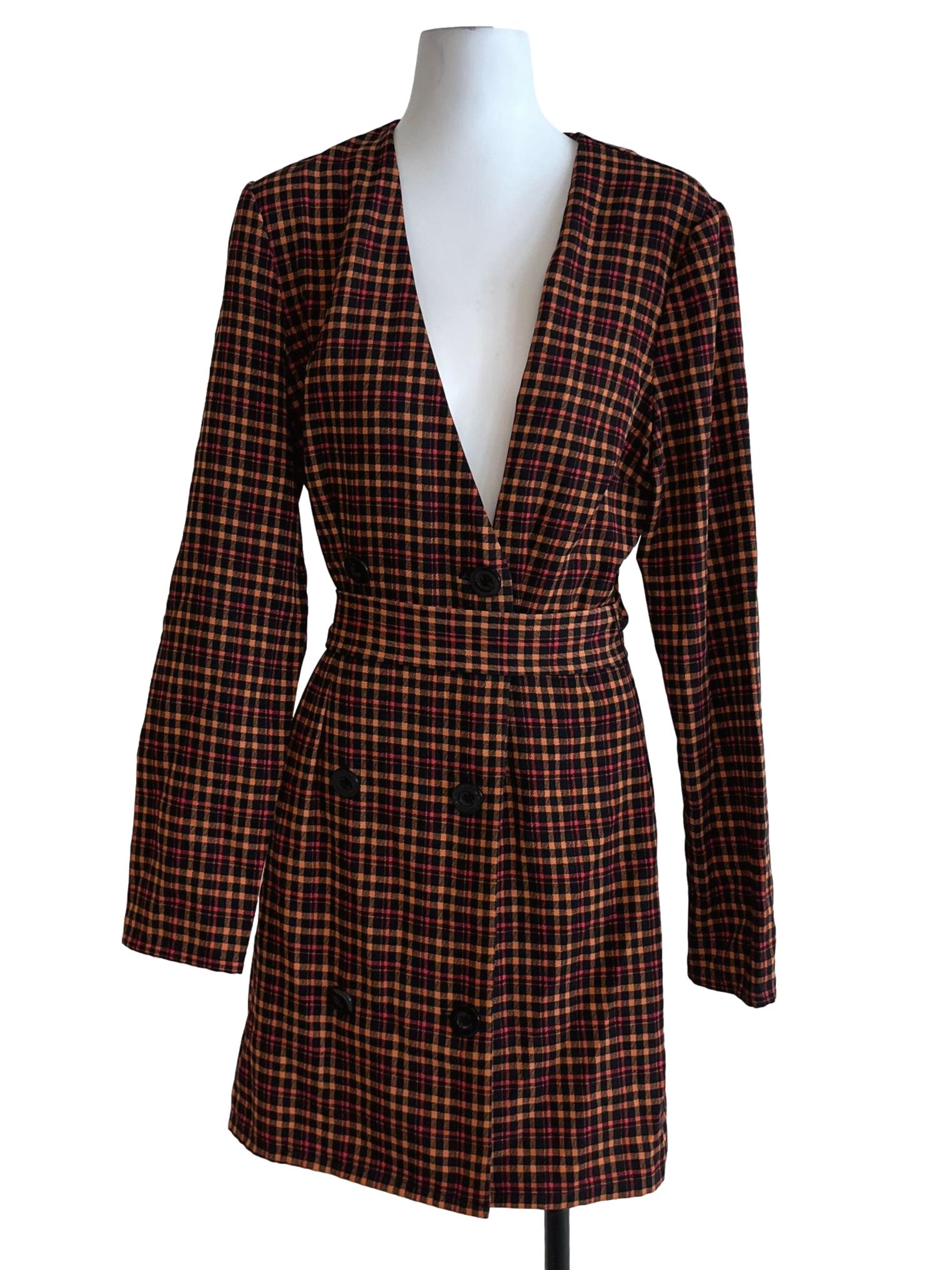 Orange Tartan Sheath Dress