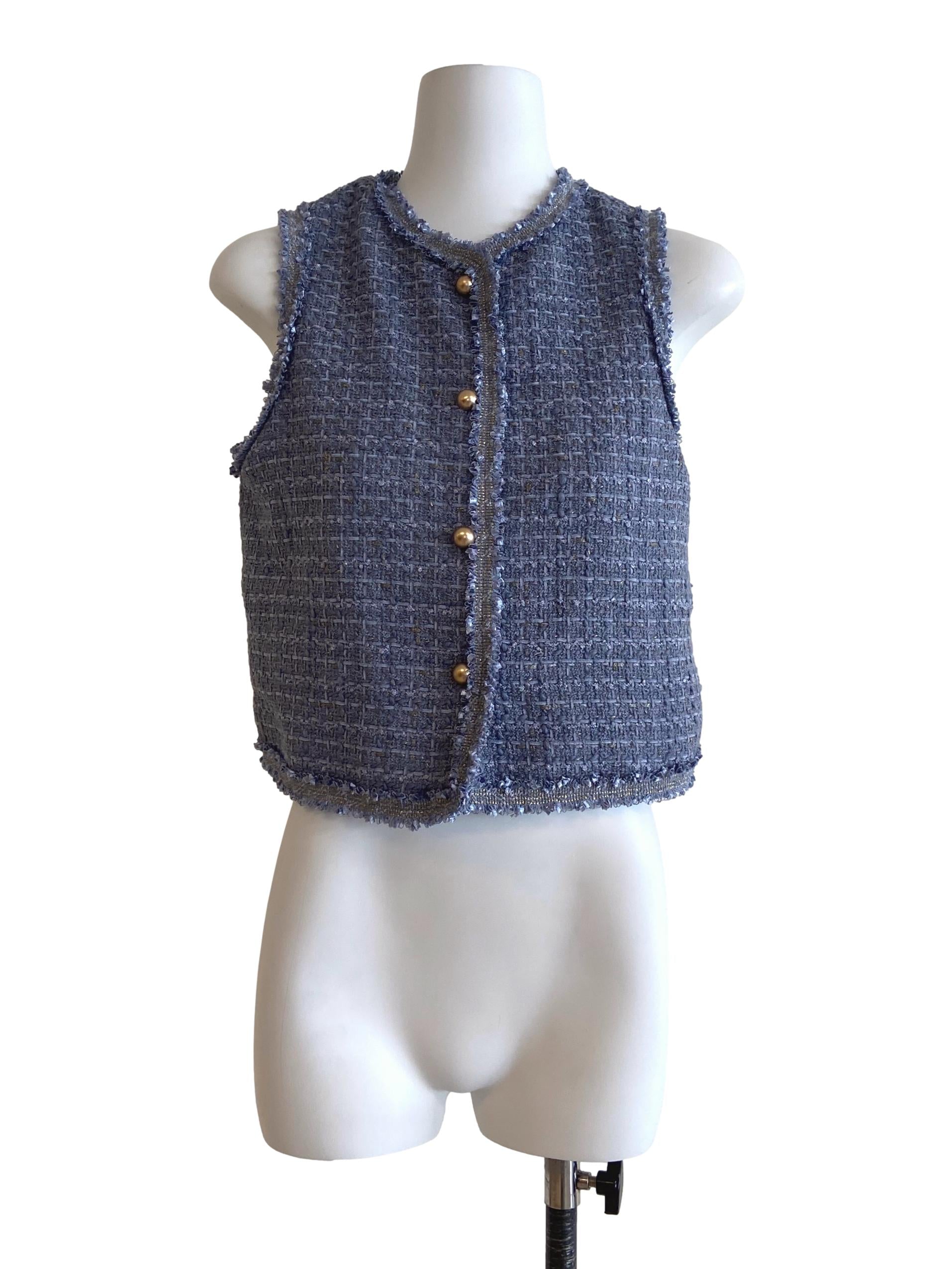 Heather Purple Sleeveless Button Down Top LB