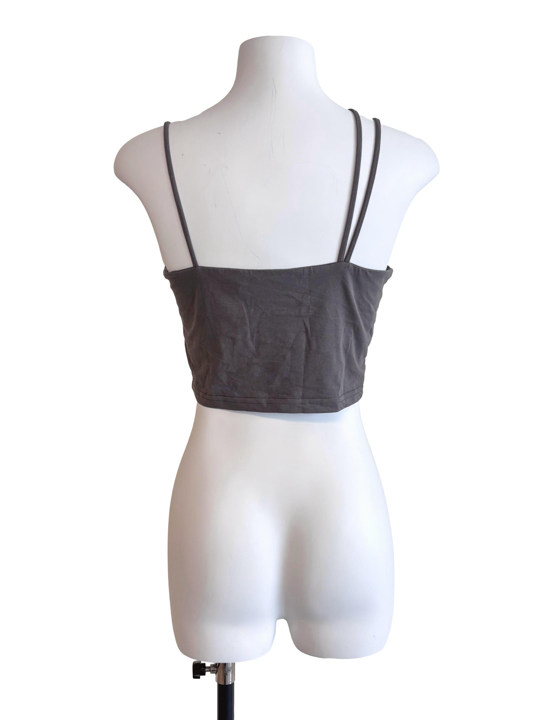 Fog Grey Strappy Crop Top TTR