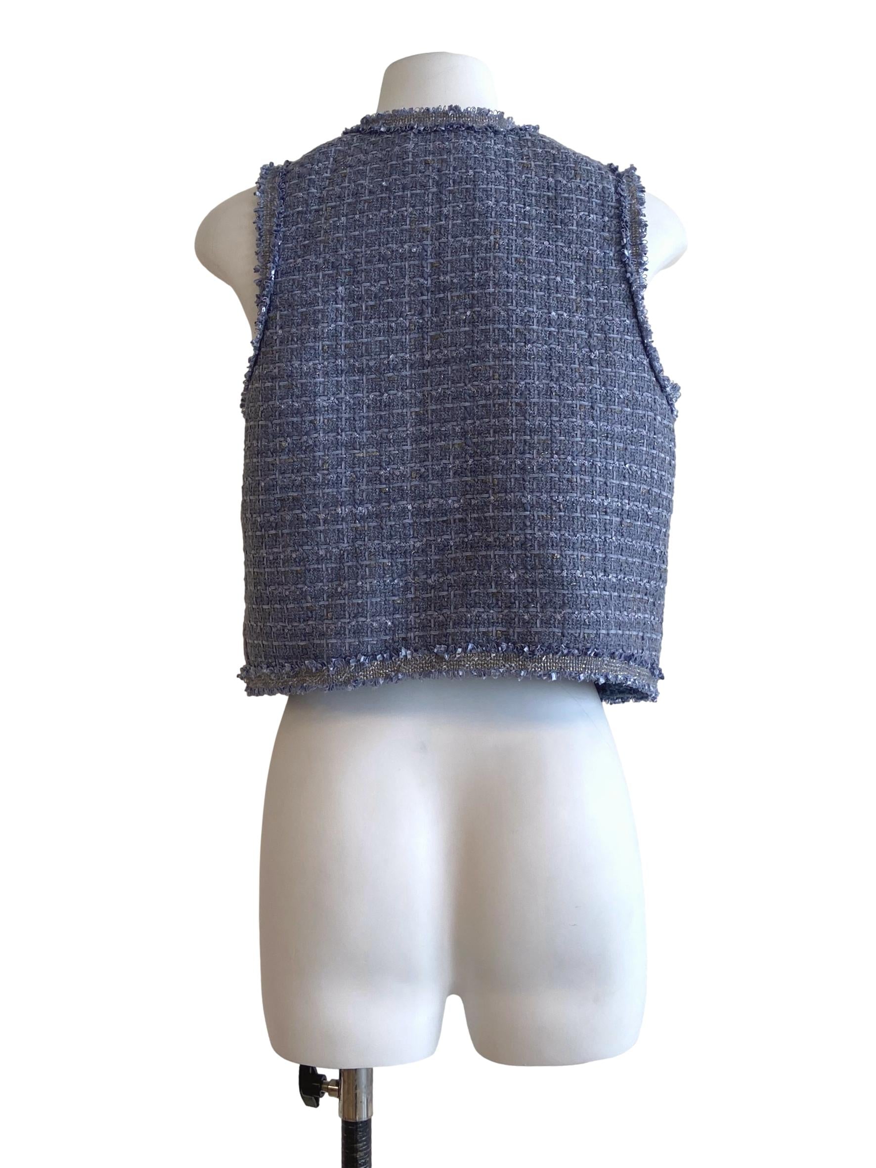 Heather Purple Sleeveless Button Down Top LB