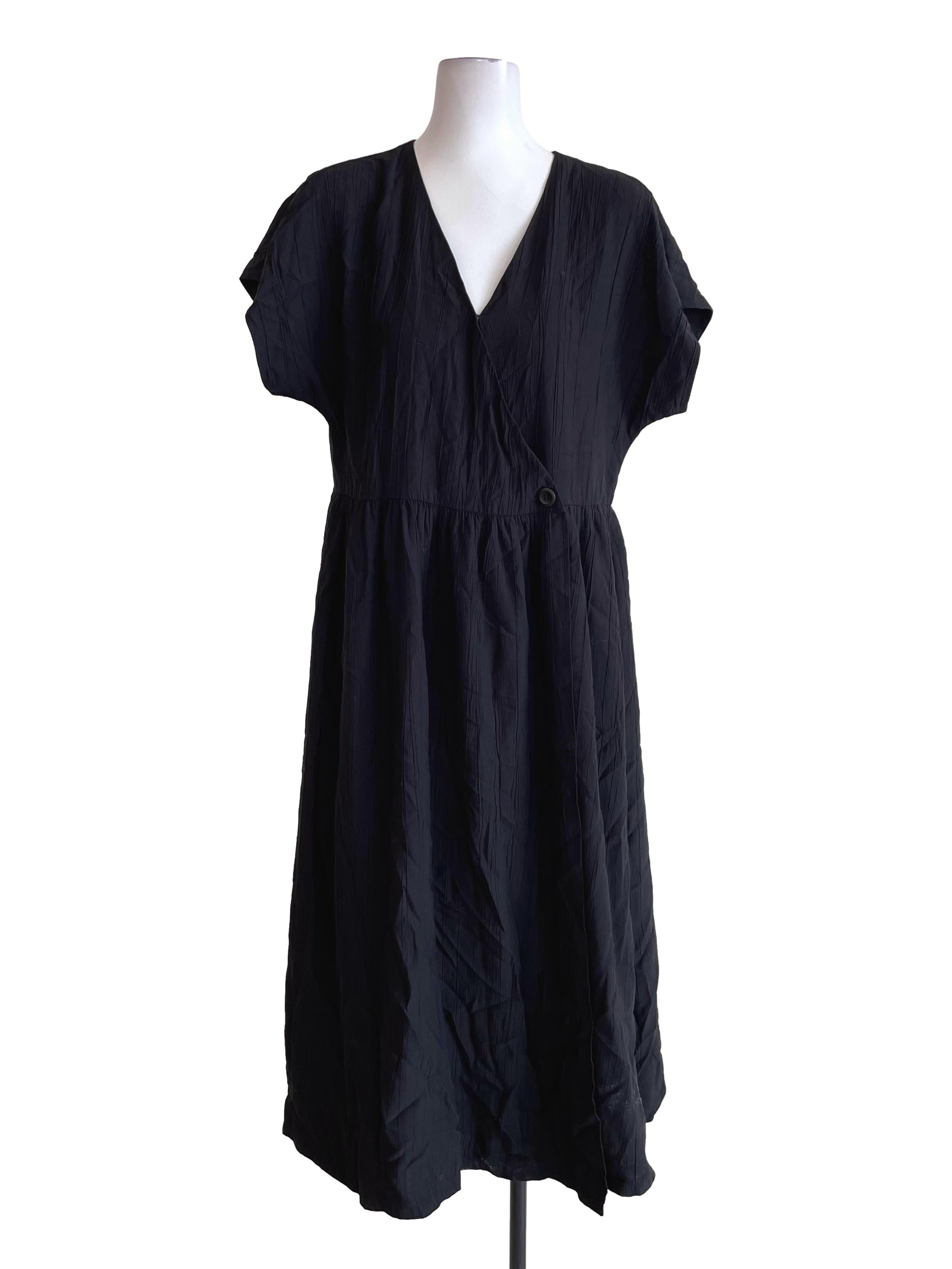 Textured Rayon Wrap Dress OSN