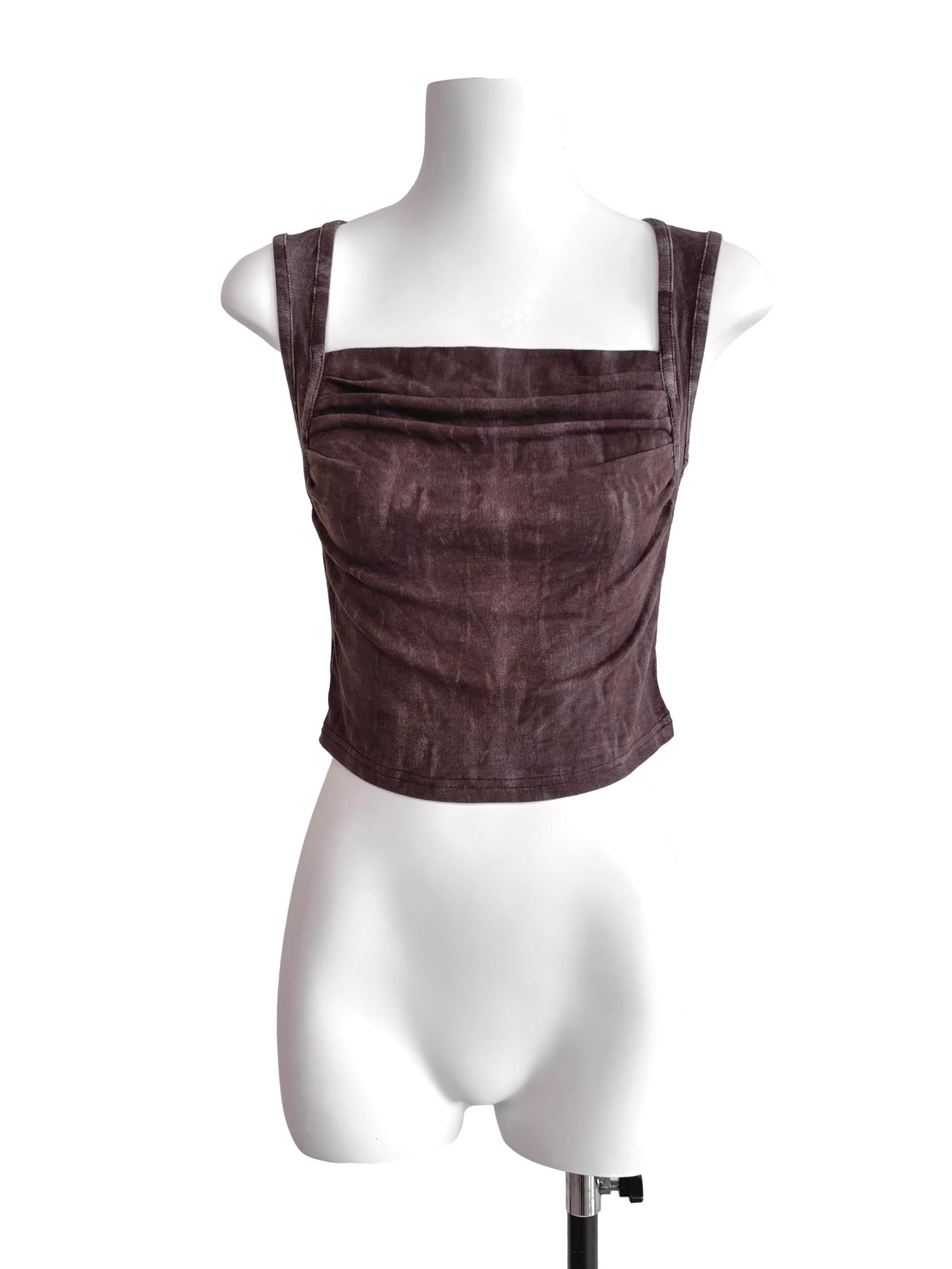 Walnut Brown Square Neck Tank Top TTR