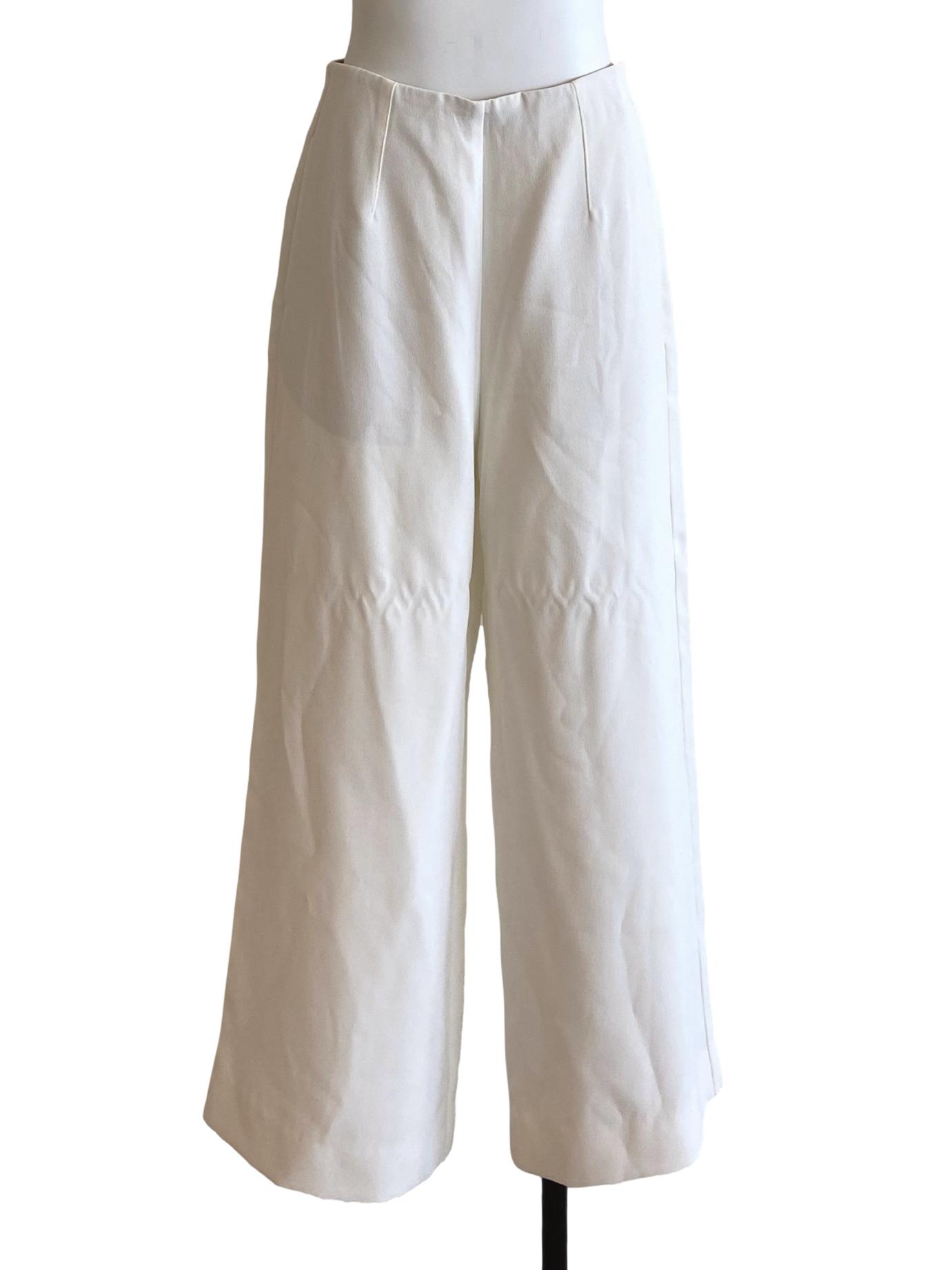 White High Waist Twill Formal Pants LB