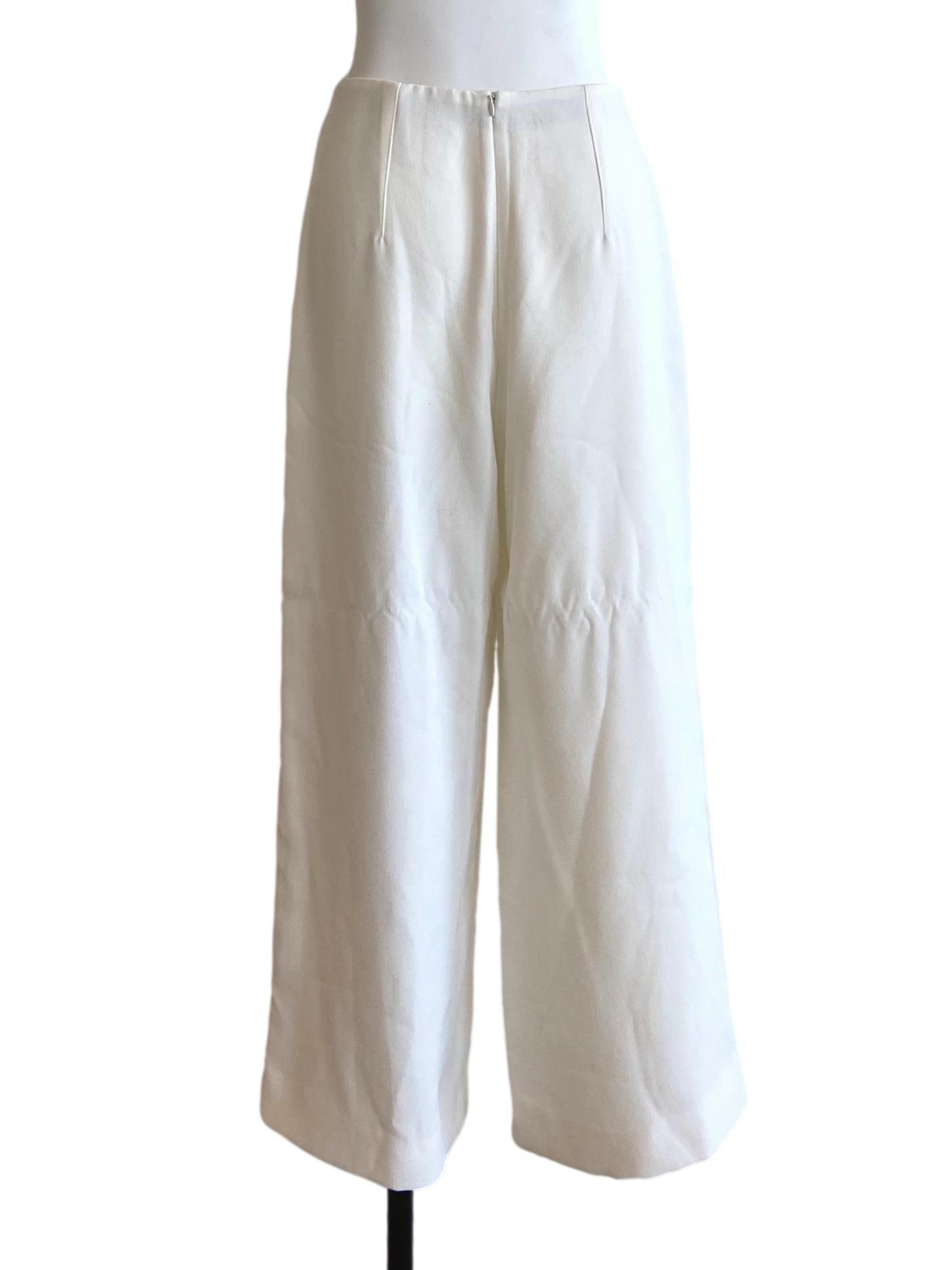 White High Waist Twill Formal Pants LB