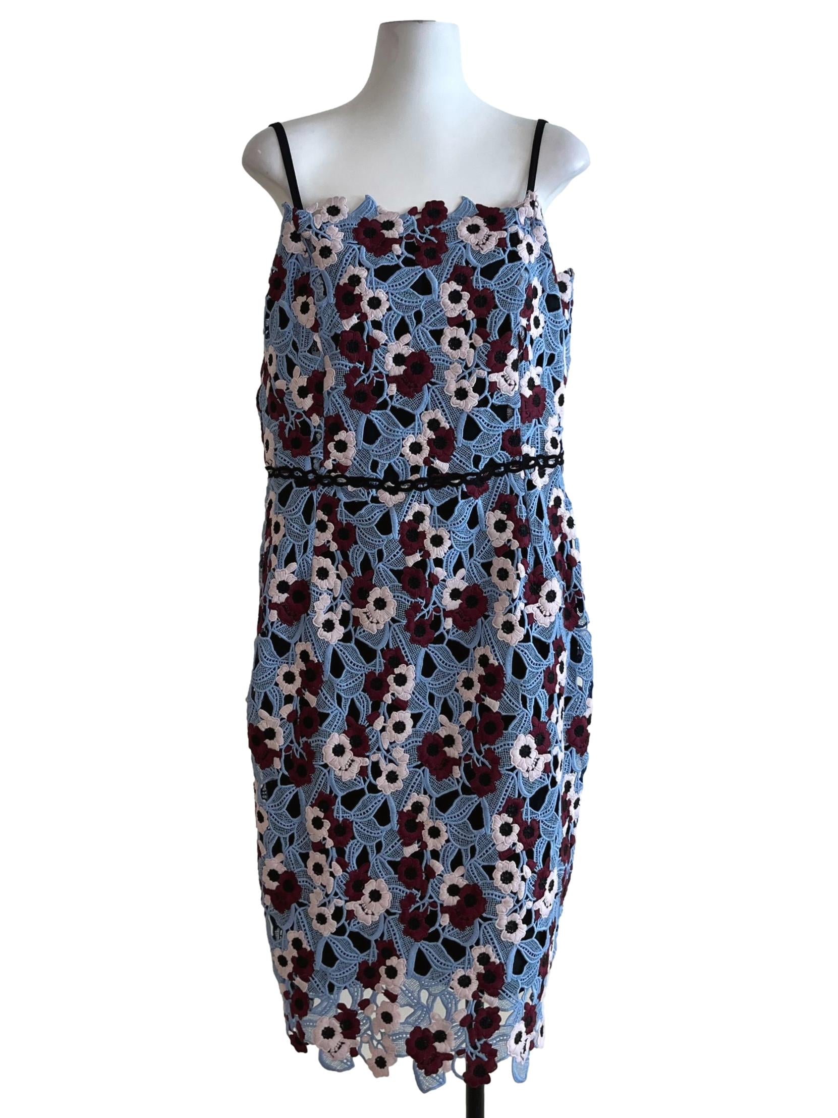 Sky Blue Floral A-Line Dress